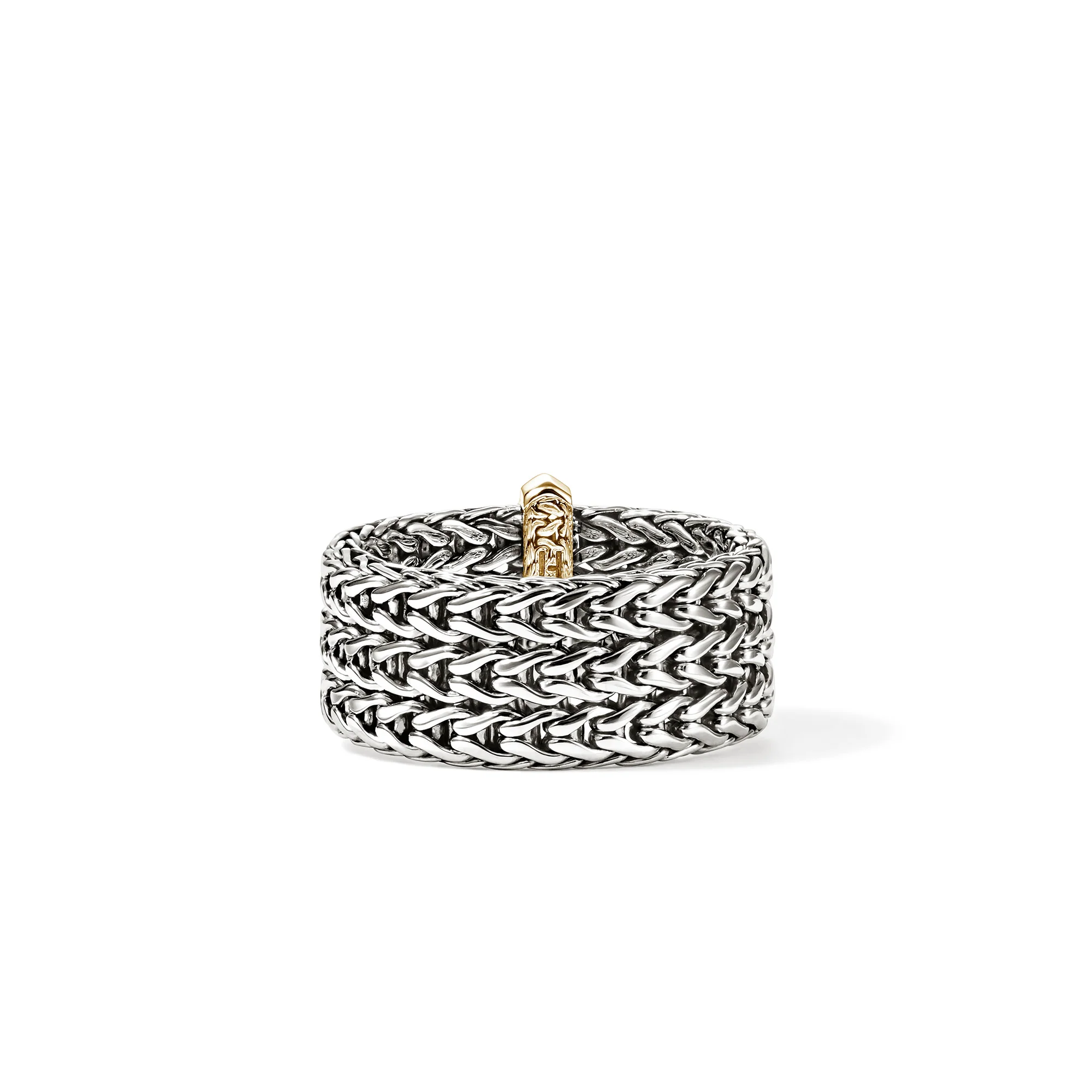 Icon Link Bar Ring, Sterling Silver, Gold, 9MM|RZZ98953 - Image 3