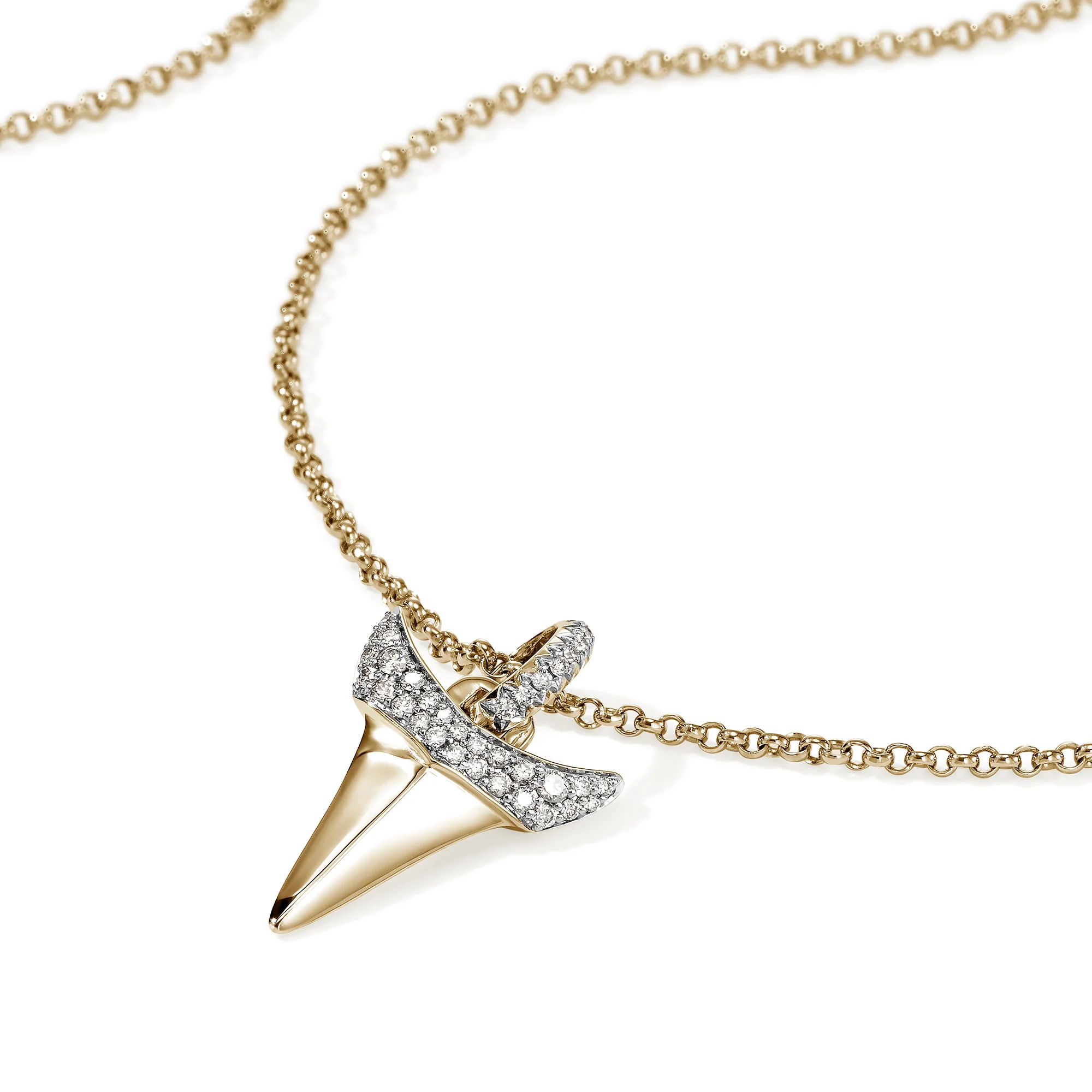 Shark Tooth Talisman Necklace, Gold, Diamonds|NGGX9012242DI - Image 2