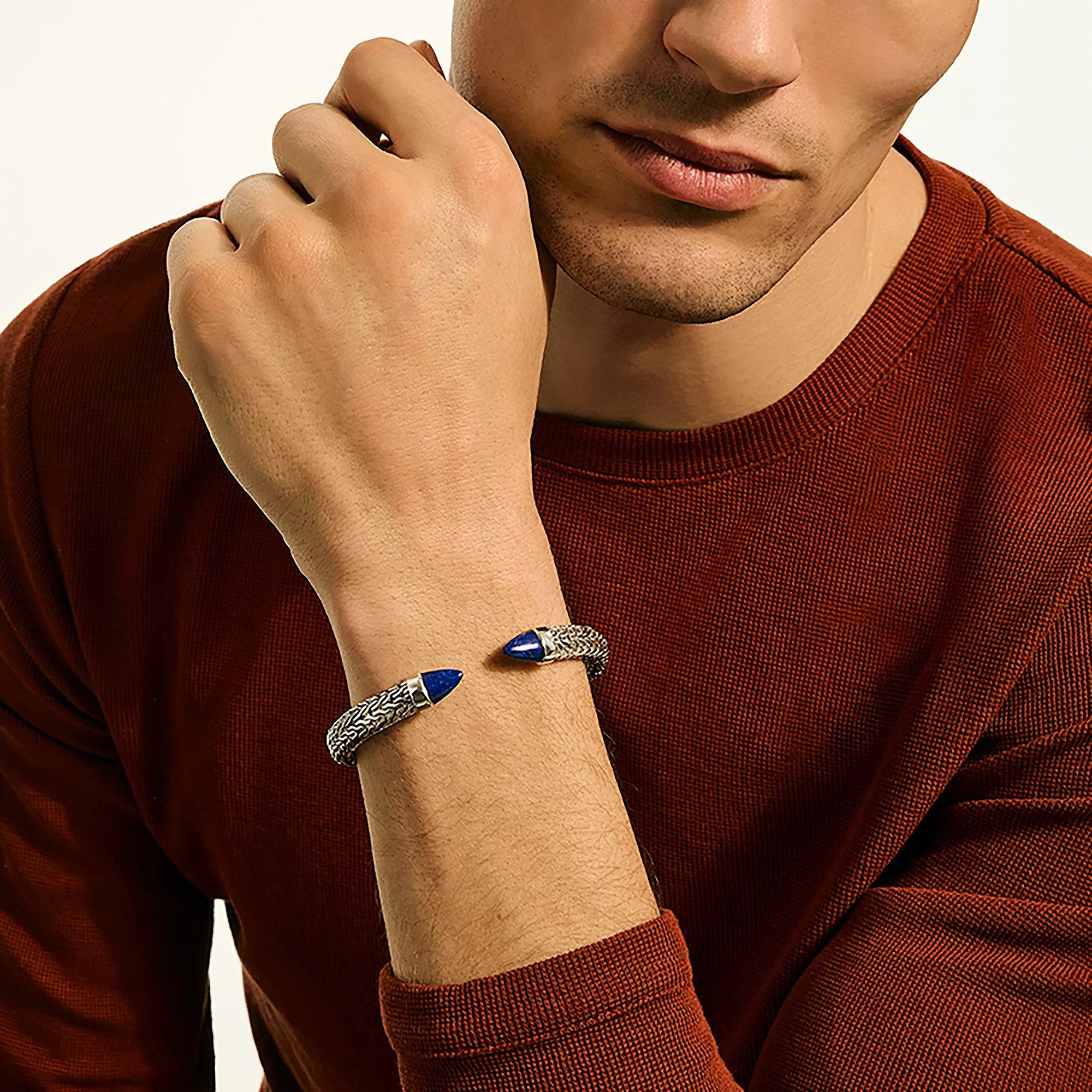 Spear 50 Flex Cuff, Sterling Silver, Lapis Lazuli|CMS987961LPZ - Image 6