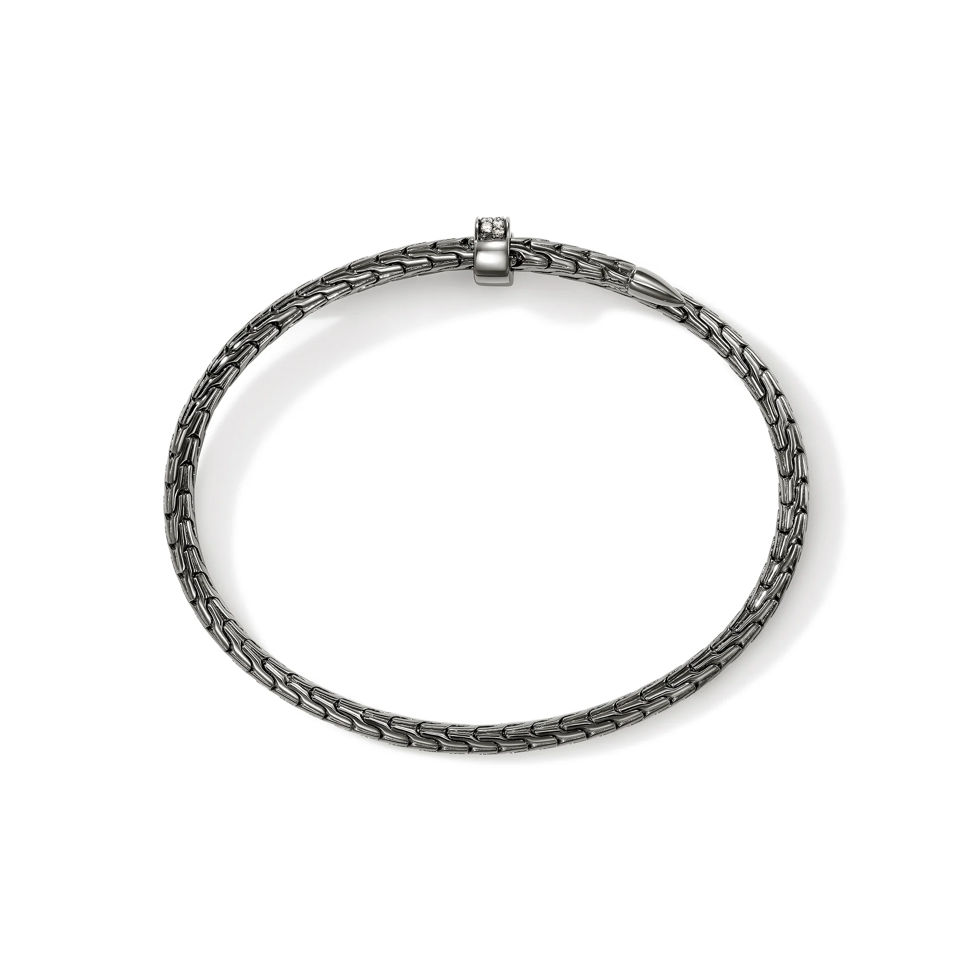 Spear Flex Cuff, Dark Silver, Diamonds, 4MM|CBP987872BRDDI - Image 5