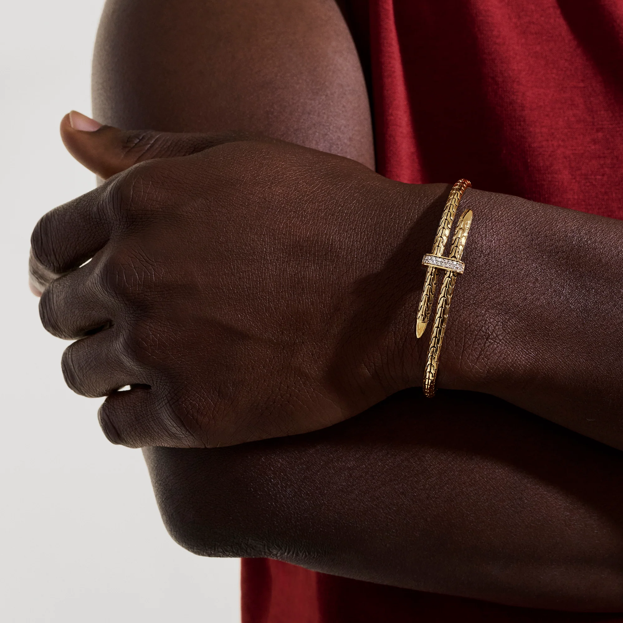Spear Flex Cuff, Gold, Diamonds, 4MM|CGGX987872DI - Image 7