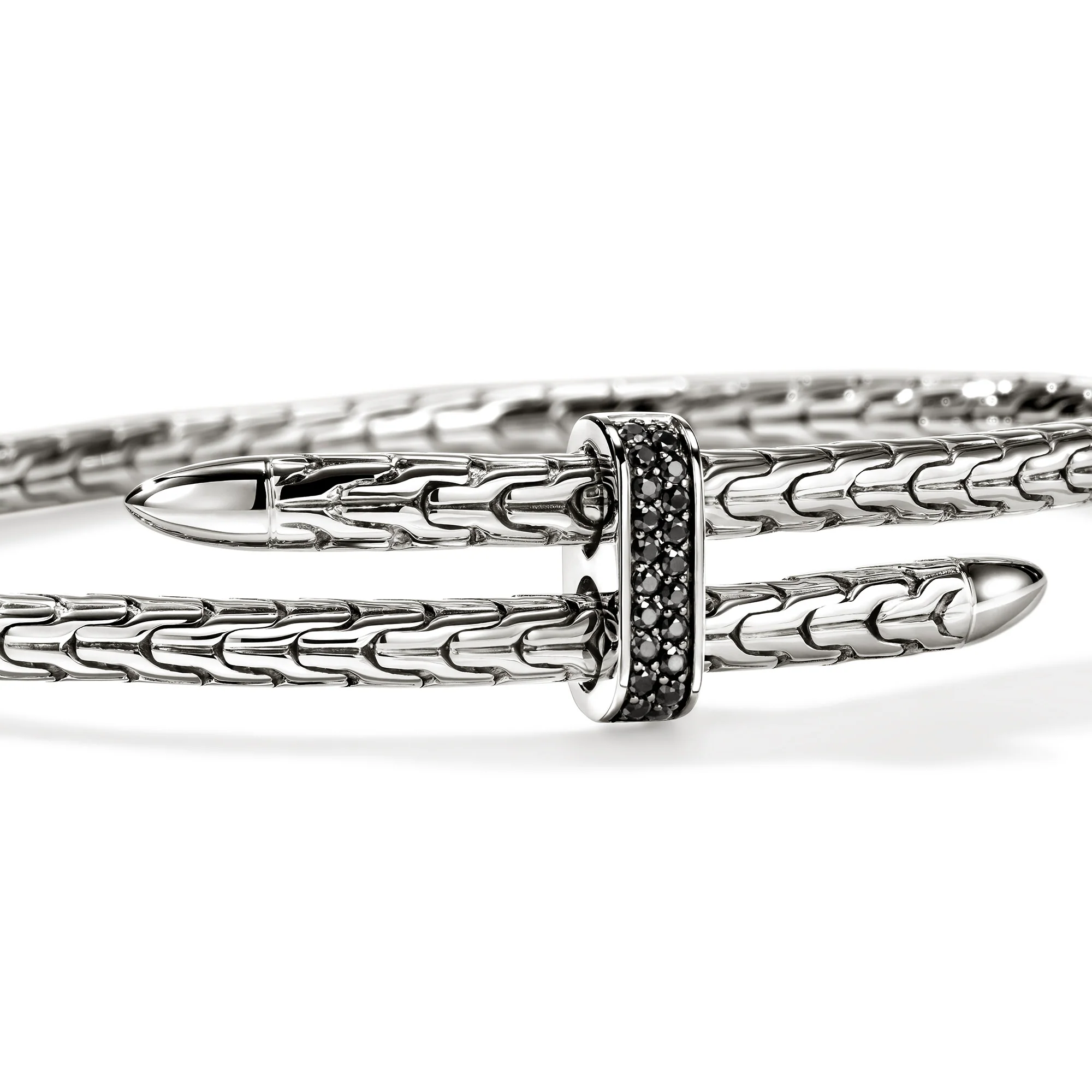 Spear Flex Cuff, Sterling Silver, Black Sapphire, 4MM|CBS987874BLS - Image 2