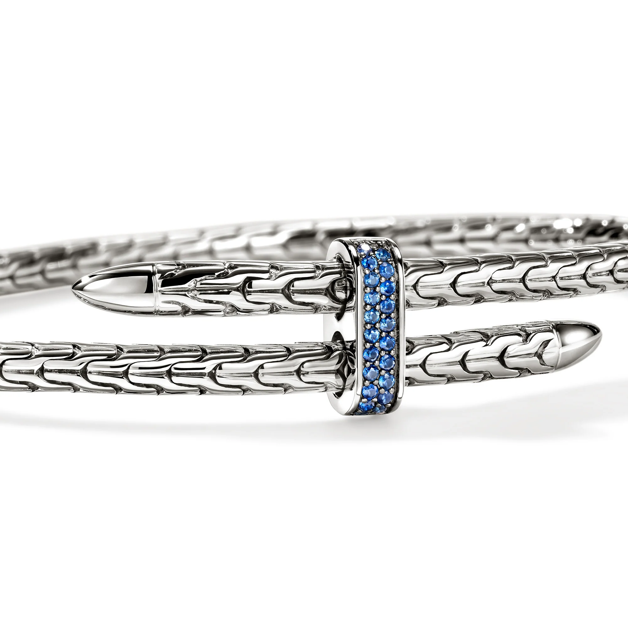 Spear Flex Cuff, Sterling Silver, Blue Sapphire, 4MM|CBS987874BSP - Image 2