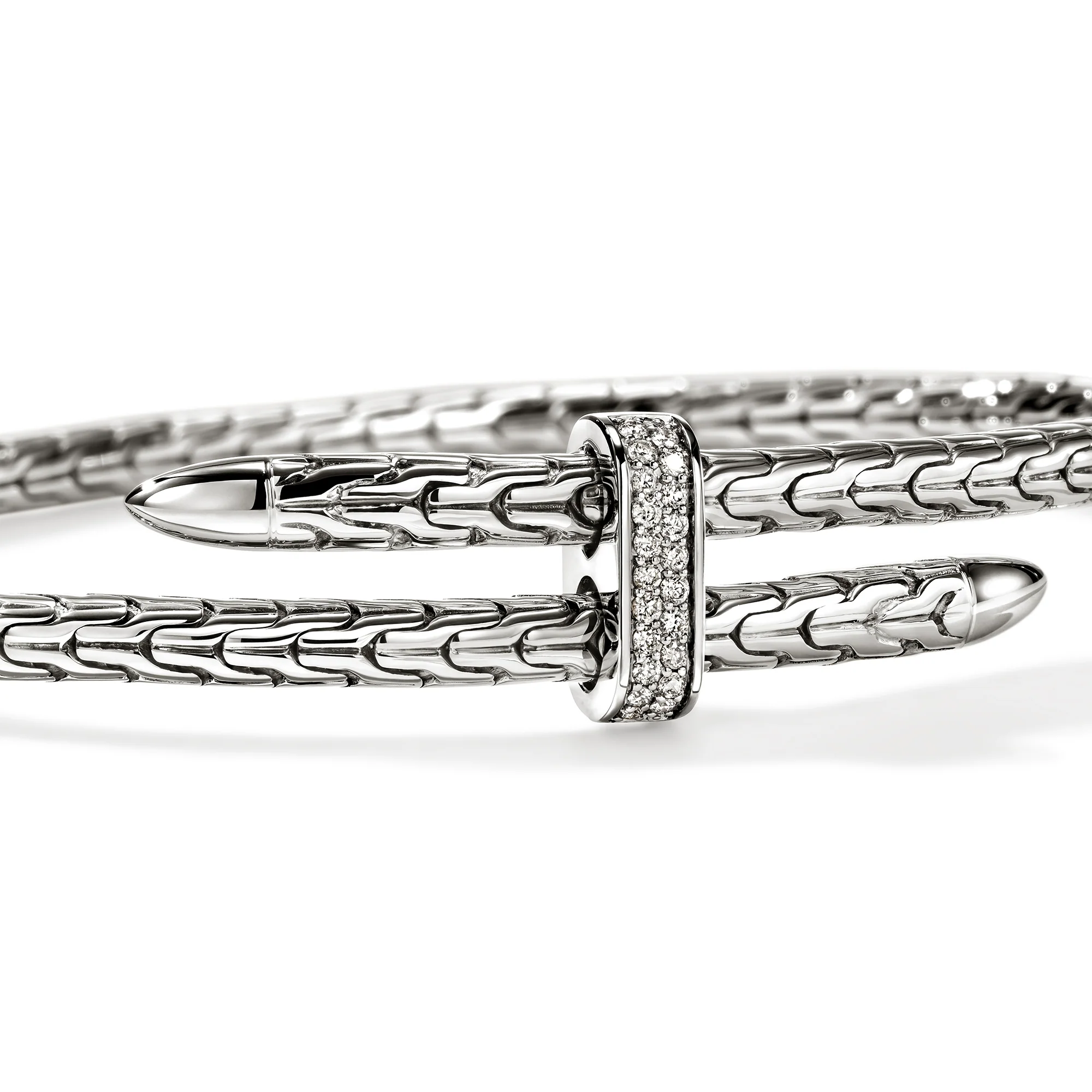 Spear Flex Cuff, Sterling Silver, Diamonds, 4MM|CBP987872DI - Image 2
