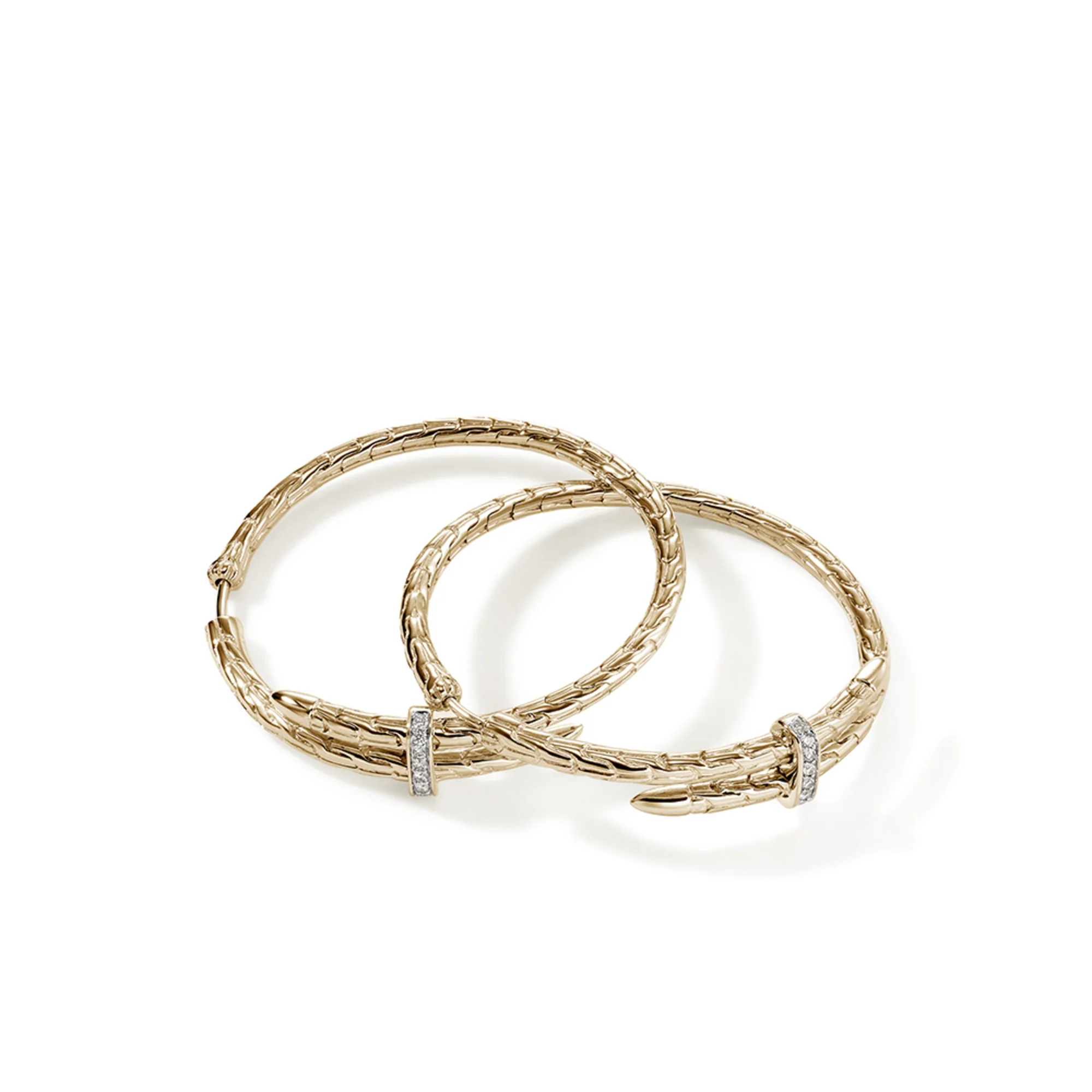 Spear Hoop Earring, Gold, Diamonds, 40MM|EGGX9012472DI - Image 3