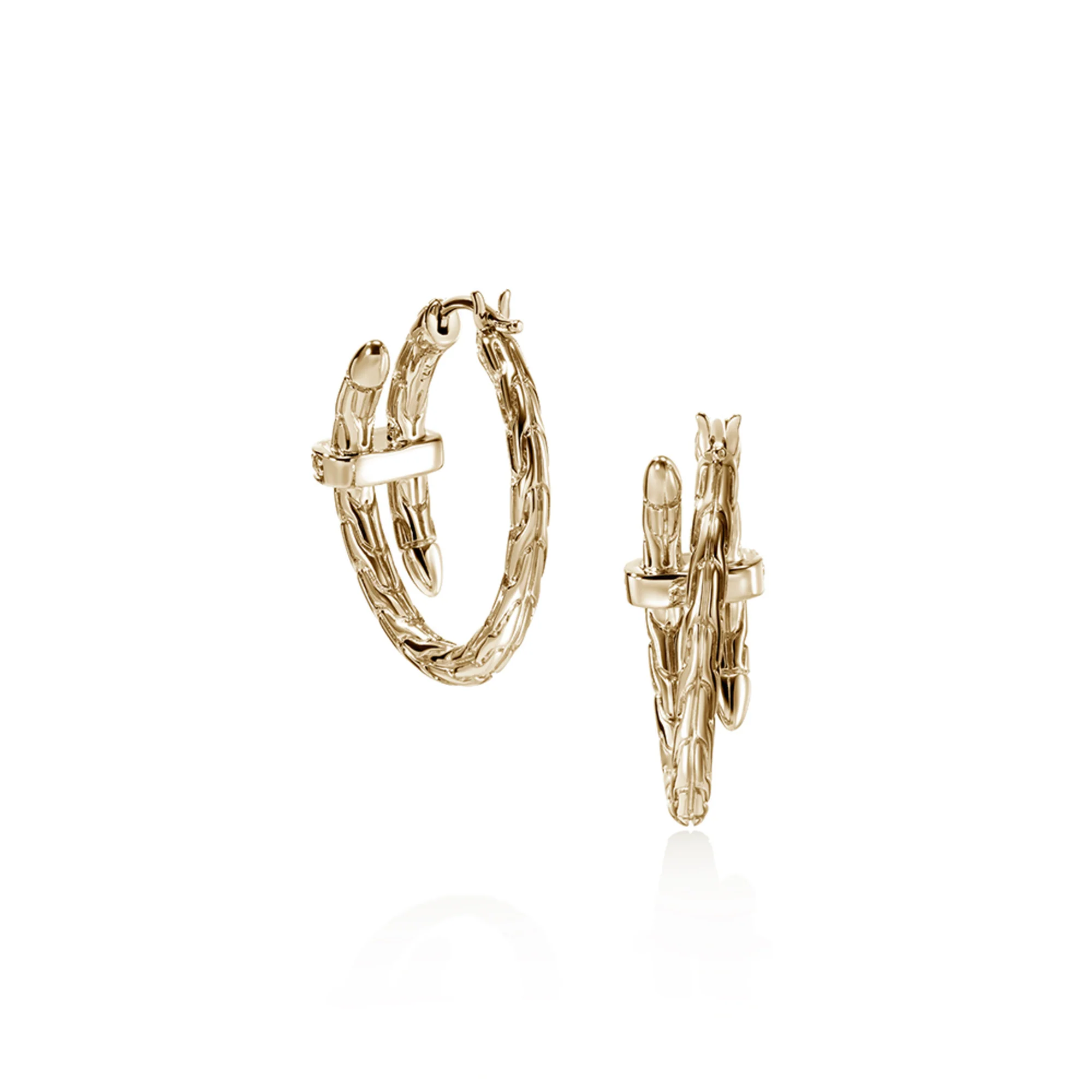 Spear Hoop Earring, Gold, Diamonds, 22.5MM|EGGX986742DI - Image 4