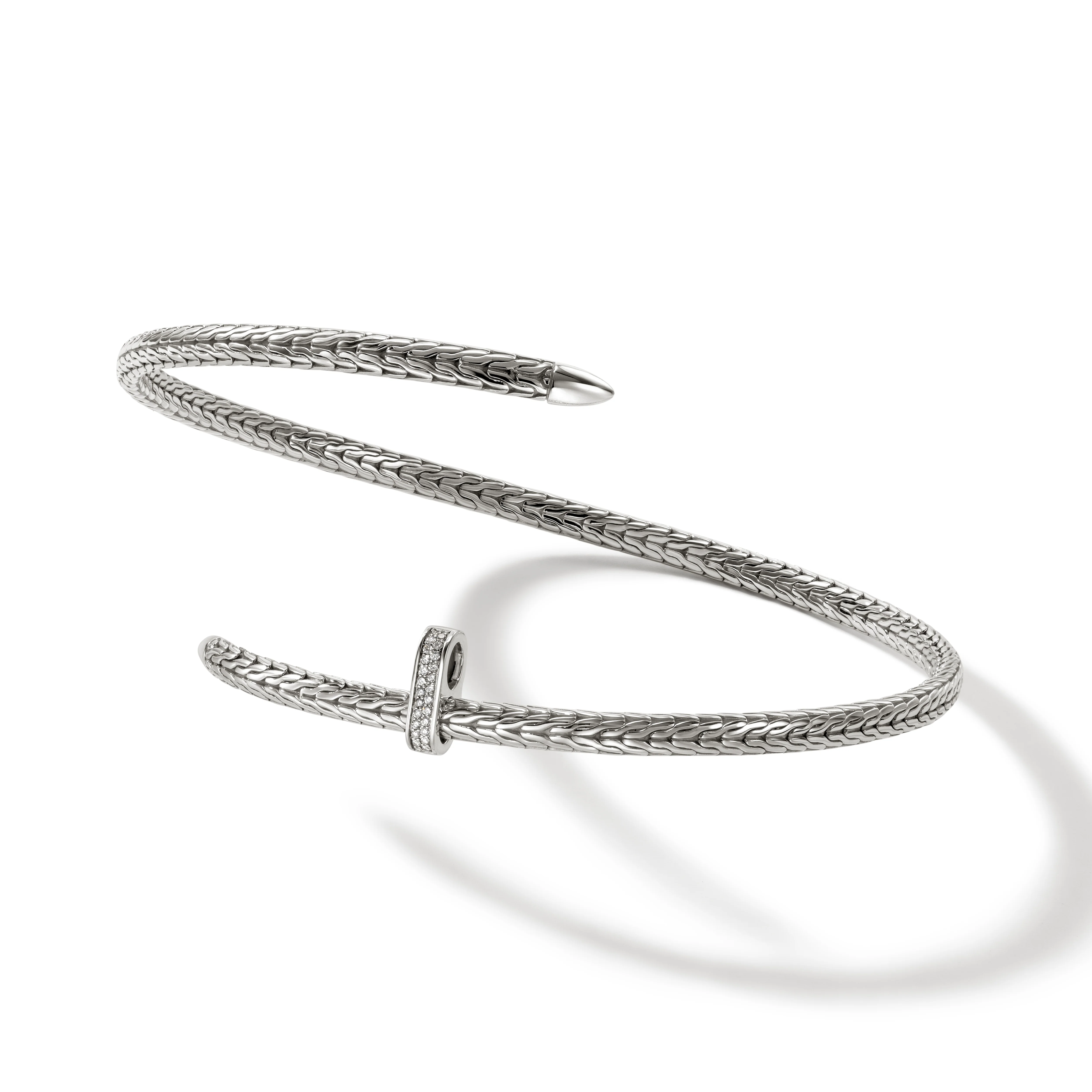 Spear Coil Choker, Sterling Silver, Diamonds|NBP9011292DI - Image 3