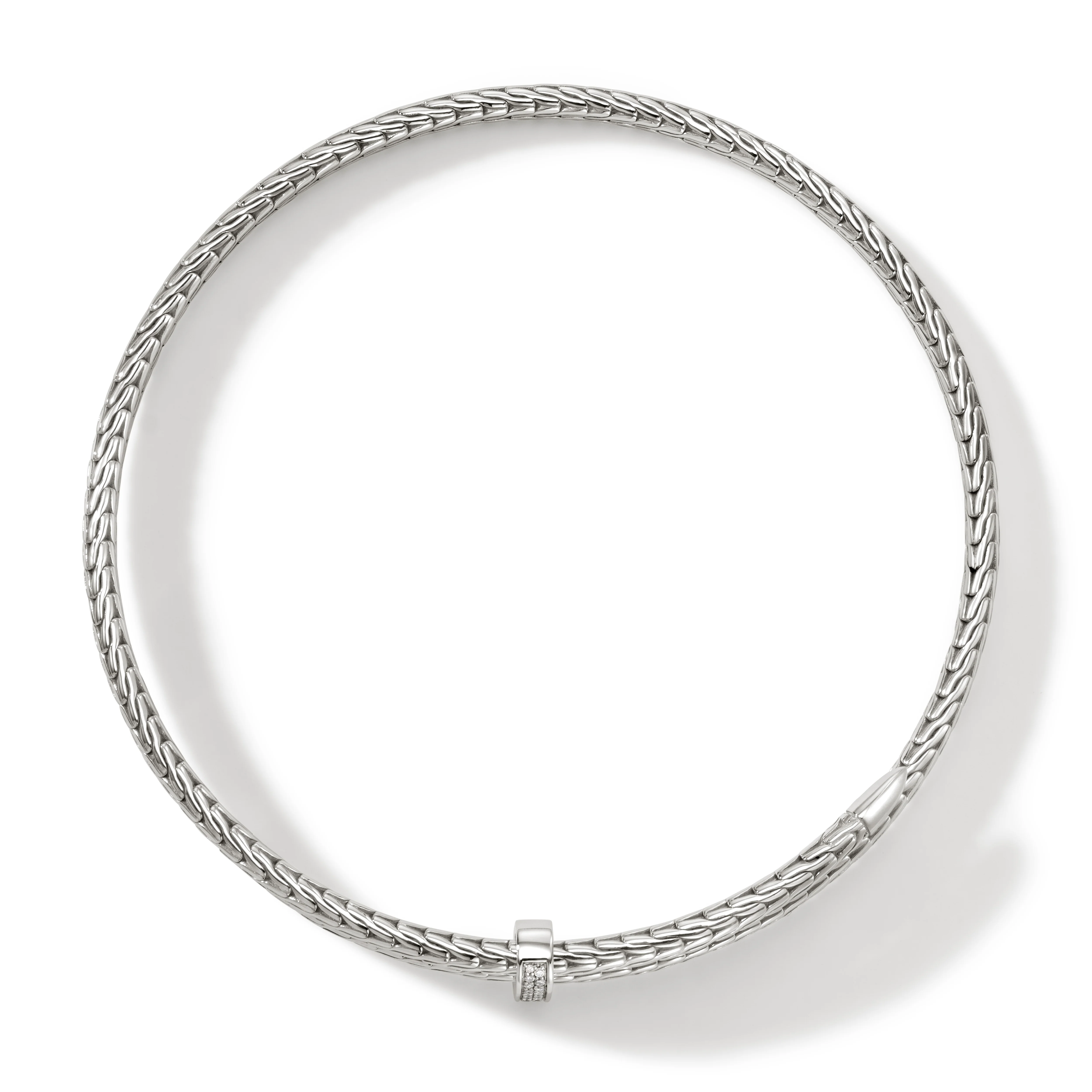 Spear Coil Choker, Sterling Silver, Diamonds|NBP9011292DI - Image 4