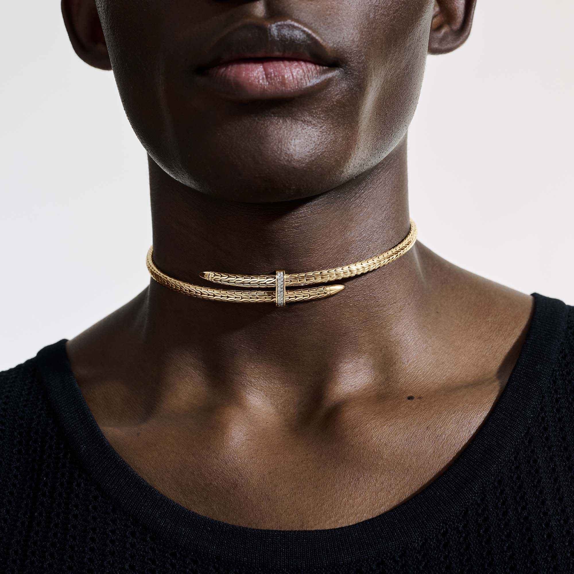 Spear Coil Choker, Gold, Diamonds|NGGX9011292DI - Image 6