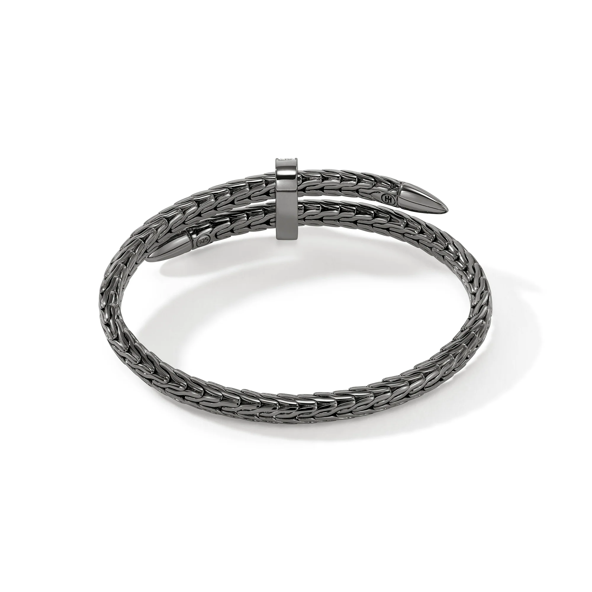 Spear Flex Cuff, Dark Silver, Diamonds, 5.5MM|CBP90110722BRDDI - Image 4