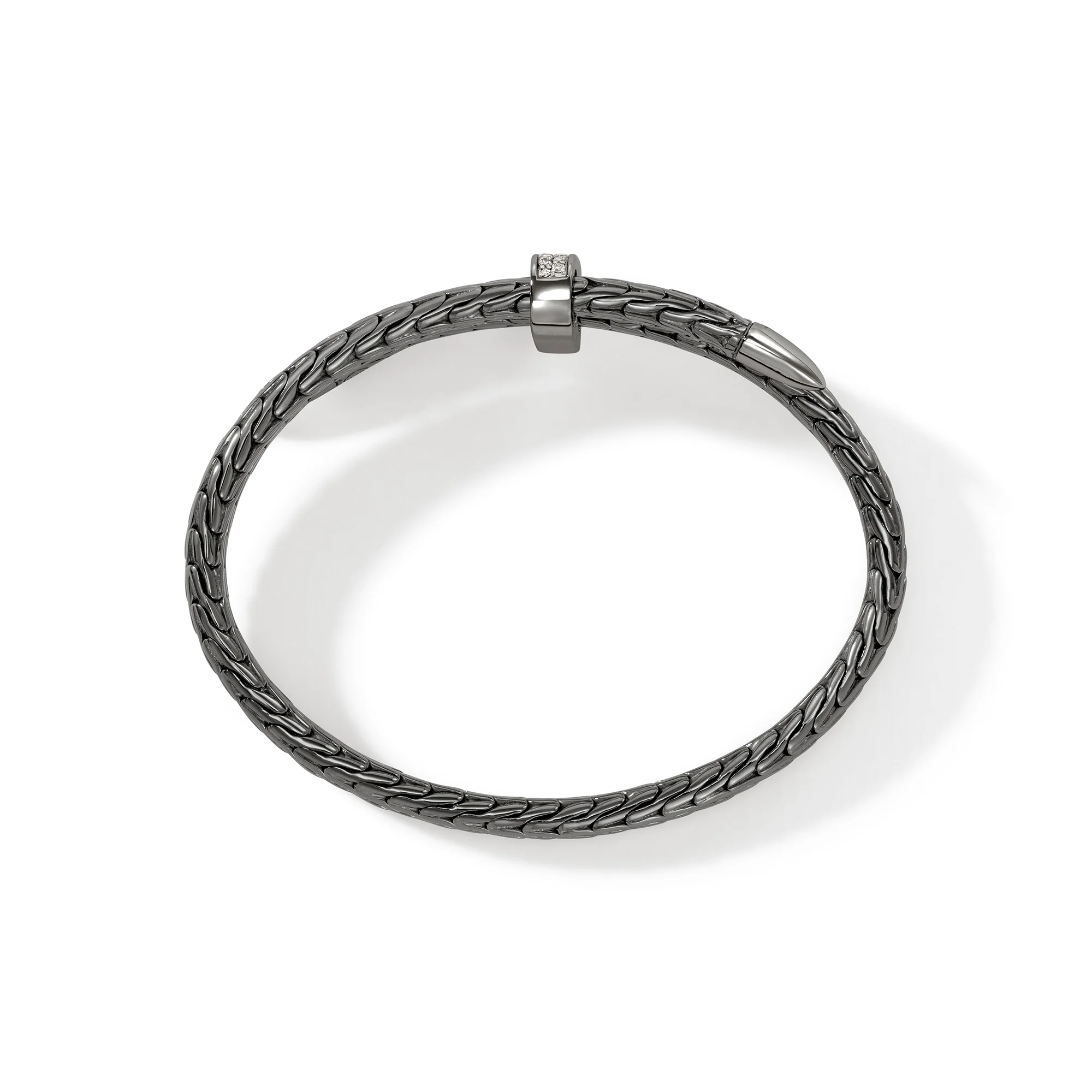 Spear Flex Cuff, Dark Silver, Diamonds, 5.5MM|CBP90110722BRDDI - Image 5