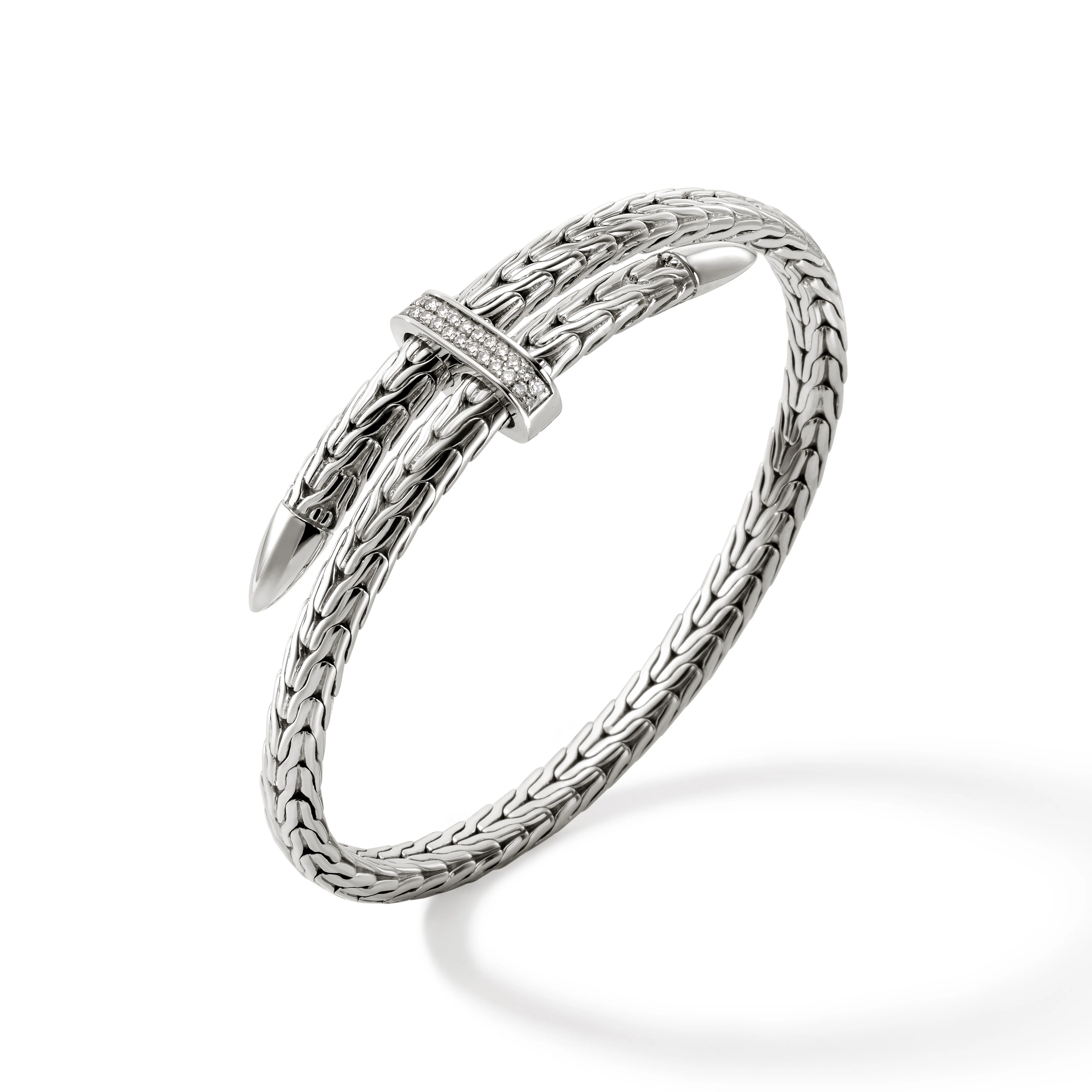 Spear Flex Cuff, Sterling Silver, Diamonds, 5.5MM|CBP9011072DI - Image 3