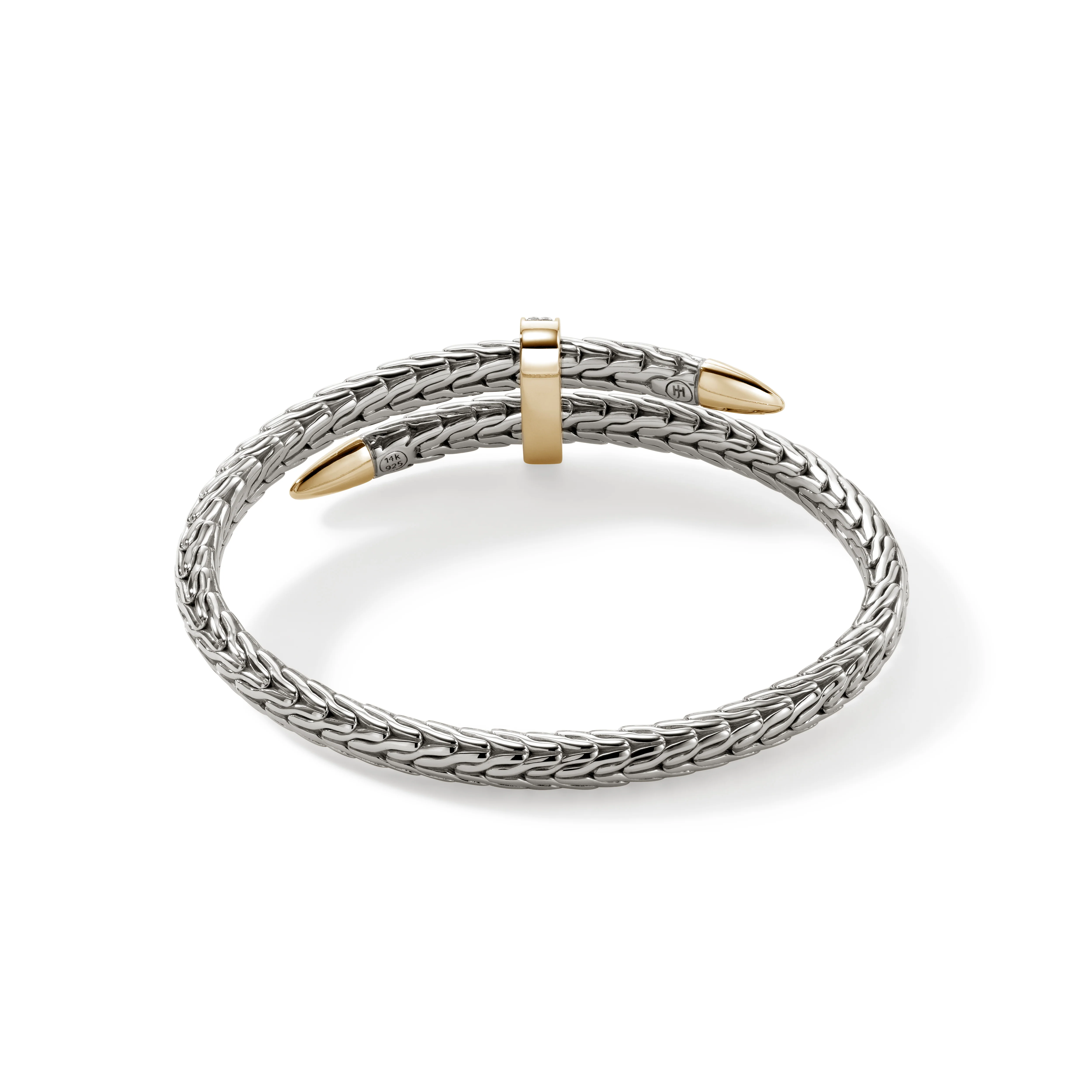 Spear Flex Cuff, Sterling Silver, Gold, Diamonds, 5.5MM|CZZP90110722DI - Image 4