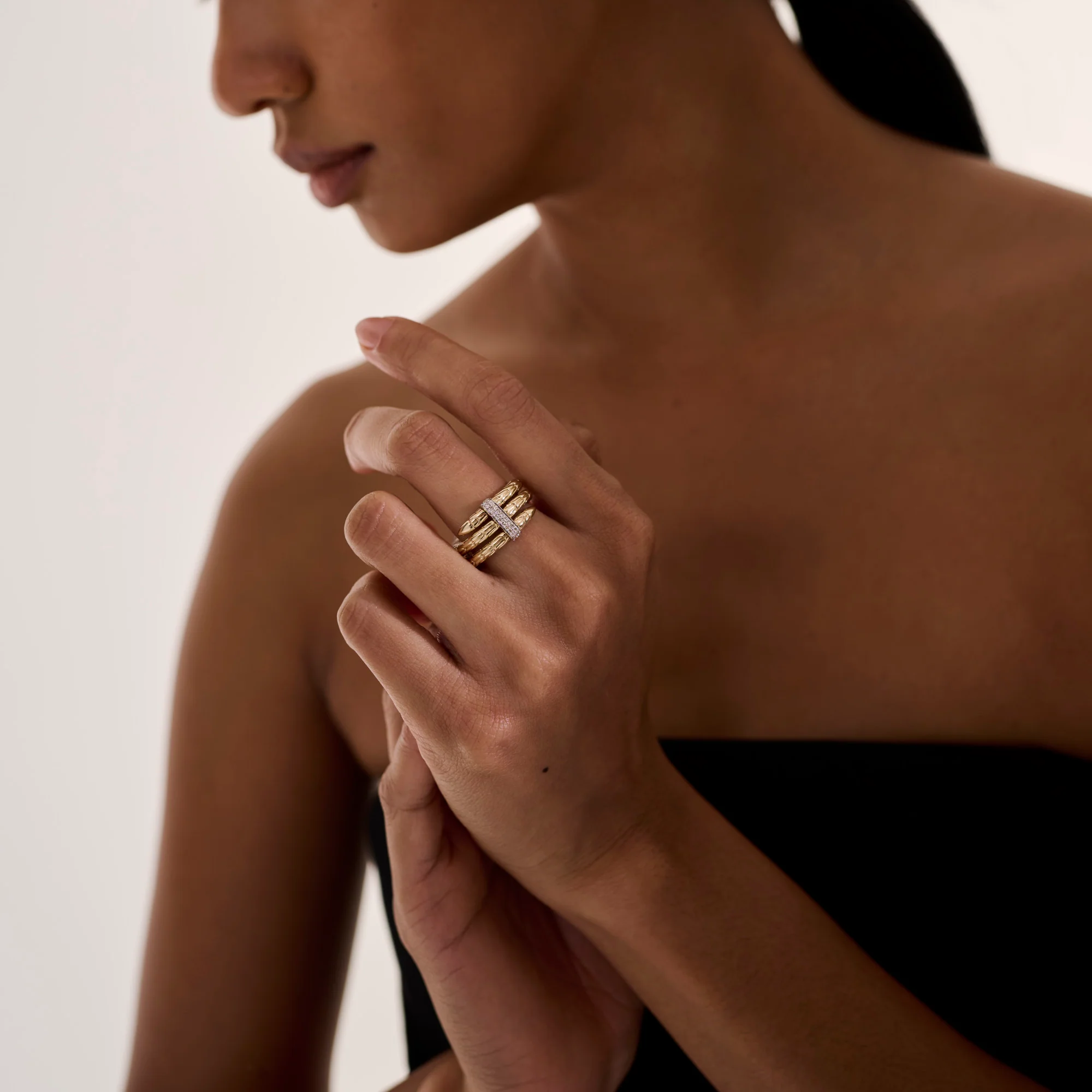 Spear Ring, Gold, Diamonds, Wide|RGGX986812DI - Image 6