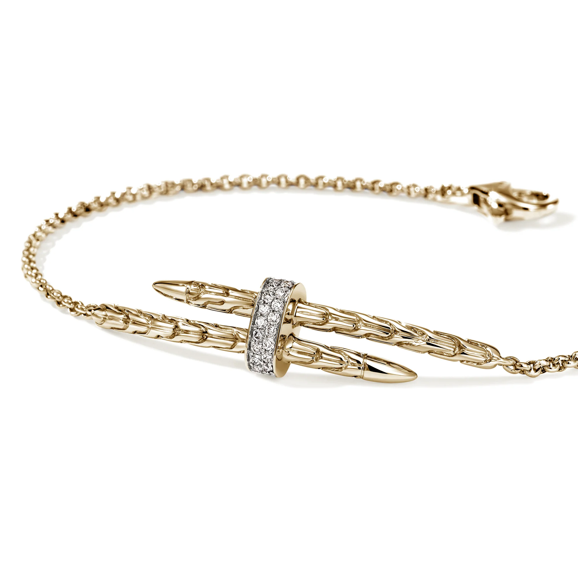 Spear Station Bracelet, Gold, Diamonds|BUGGX989572DI - Image 2