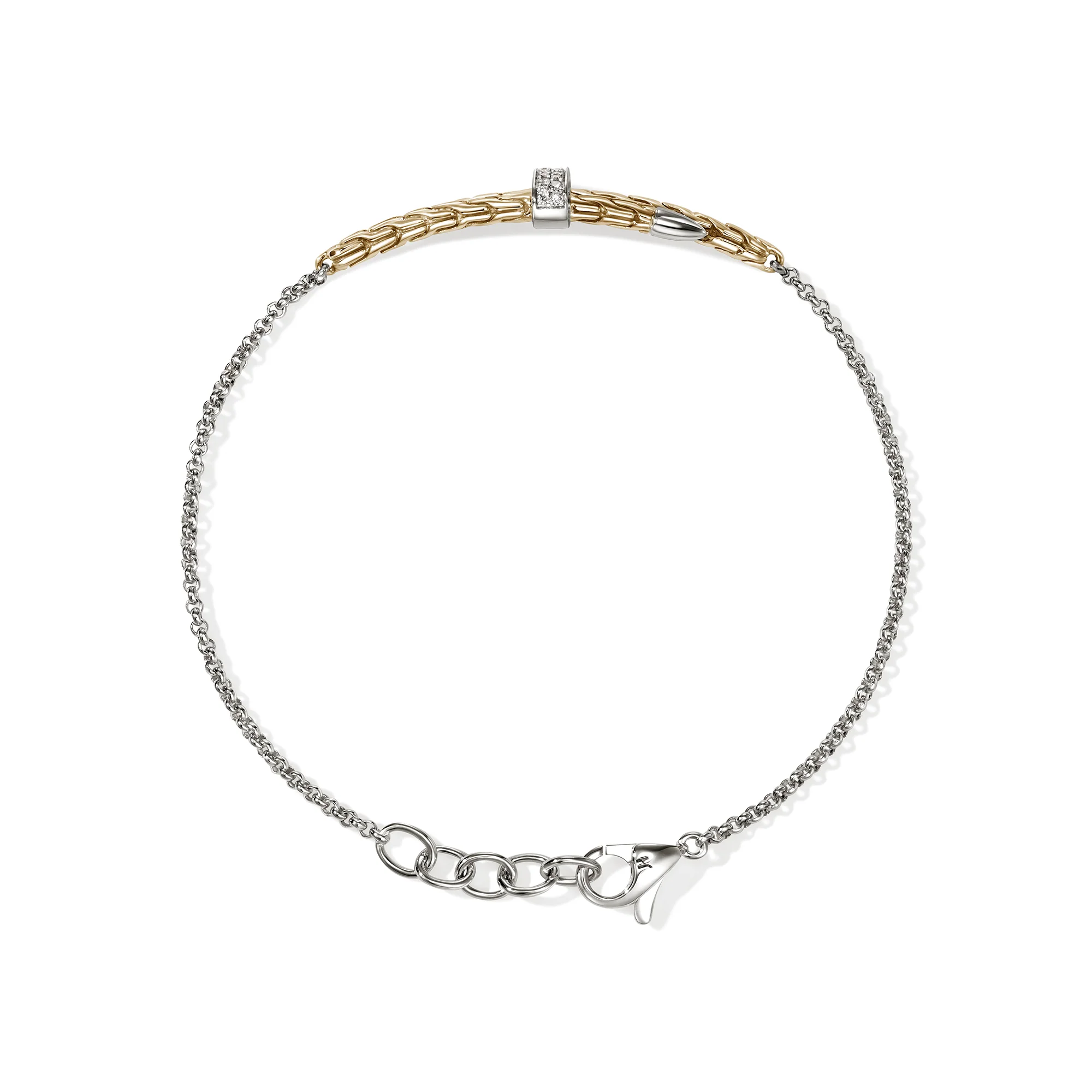 Spear Station Bracelet, Gold, Sterling Silver, Diamonds|BUZZP989572DI - Image 3
