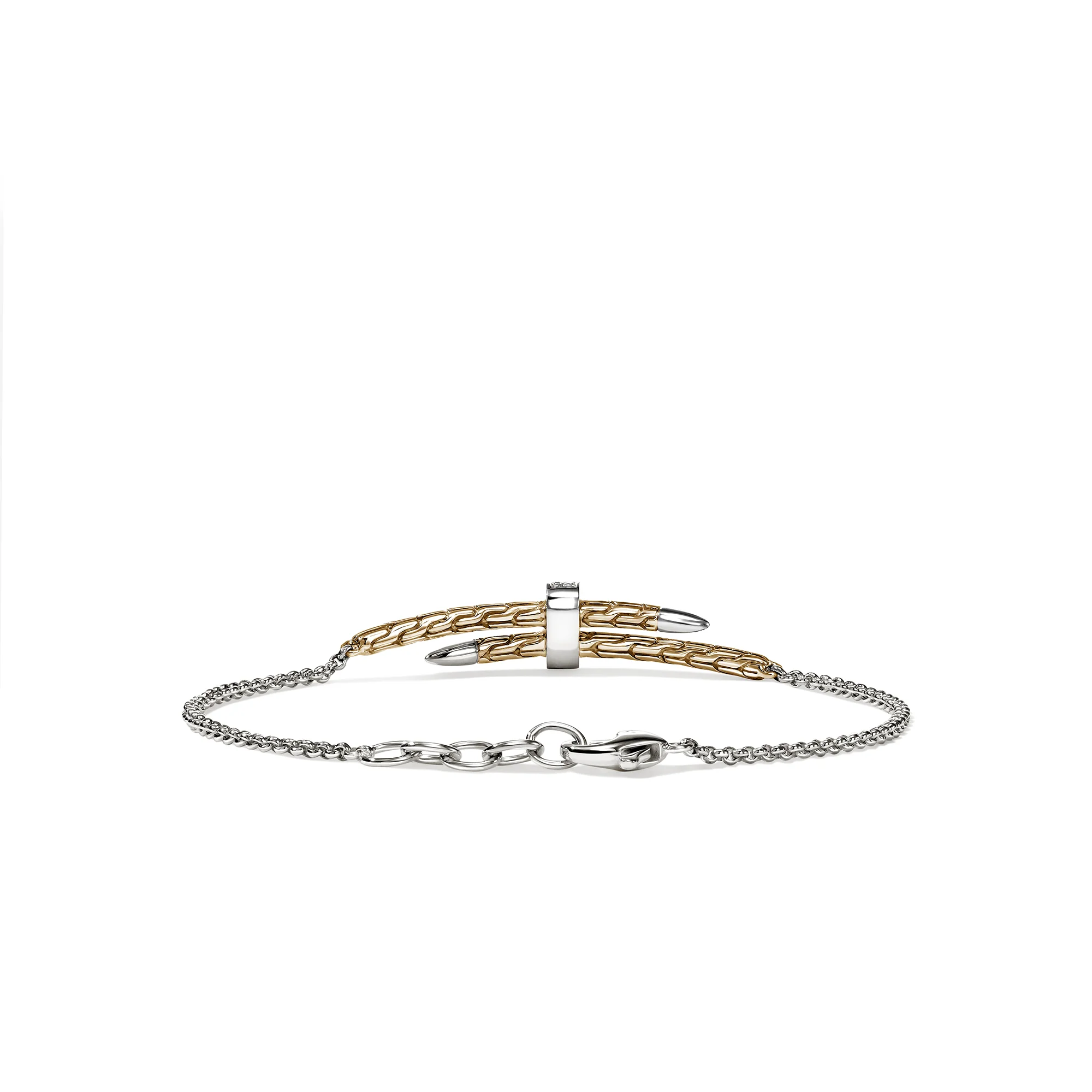 Spear Station Bracelet, Gold, Sterling Silver, Diamonds|BUZZP989572DI - Image 4