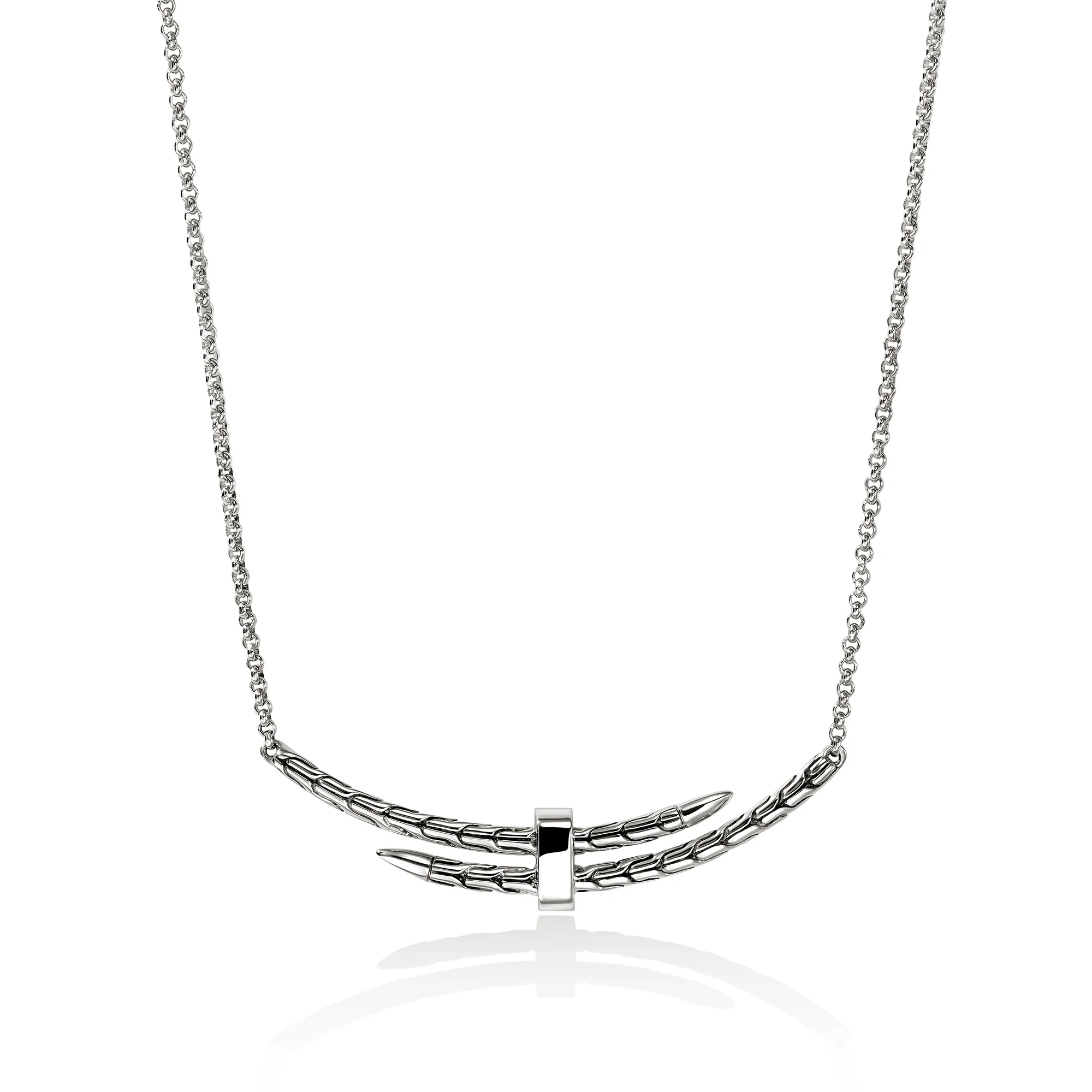 Spear Station Necklace, Sterling Silver, Diamonds|NBP989592DI - Image 3