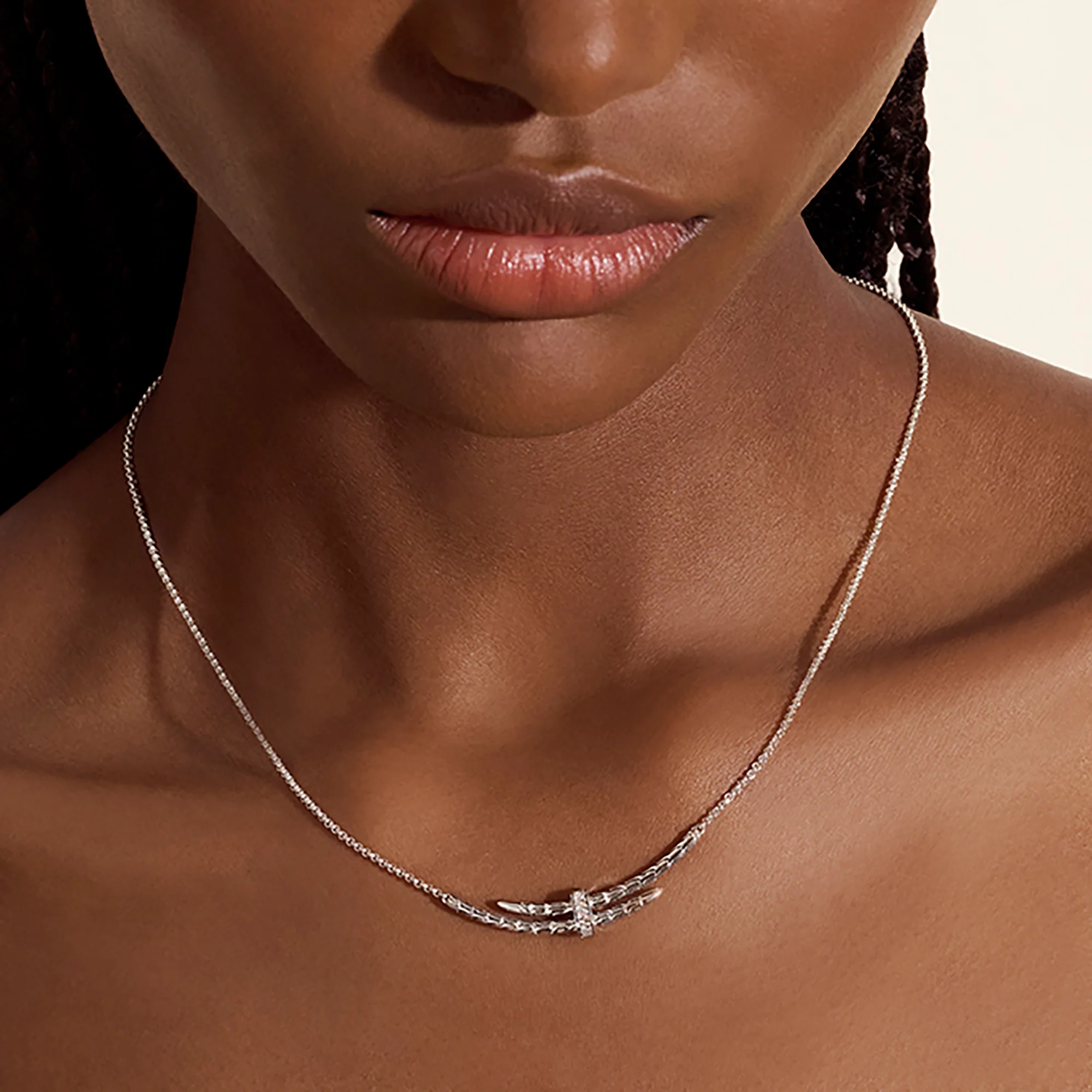 Spear Station Necklace, Sterling Silver, Diamonds|NBP989592DI - Image 5