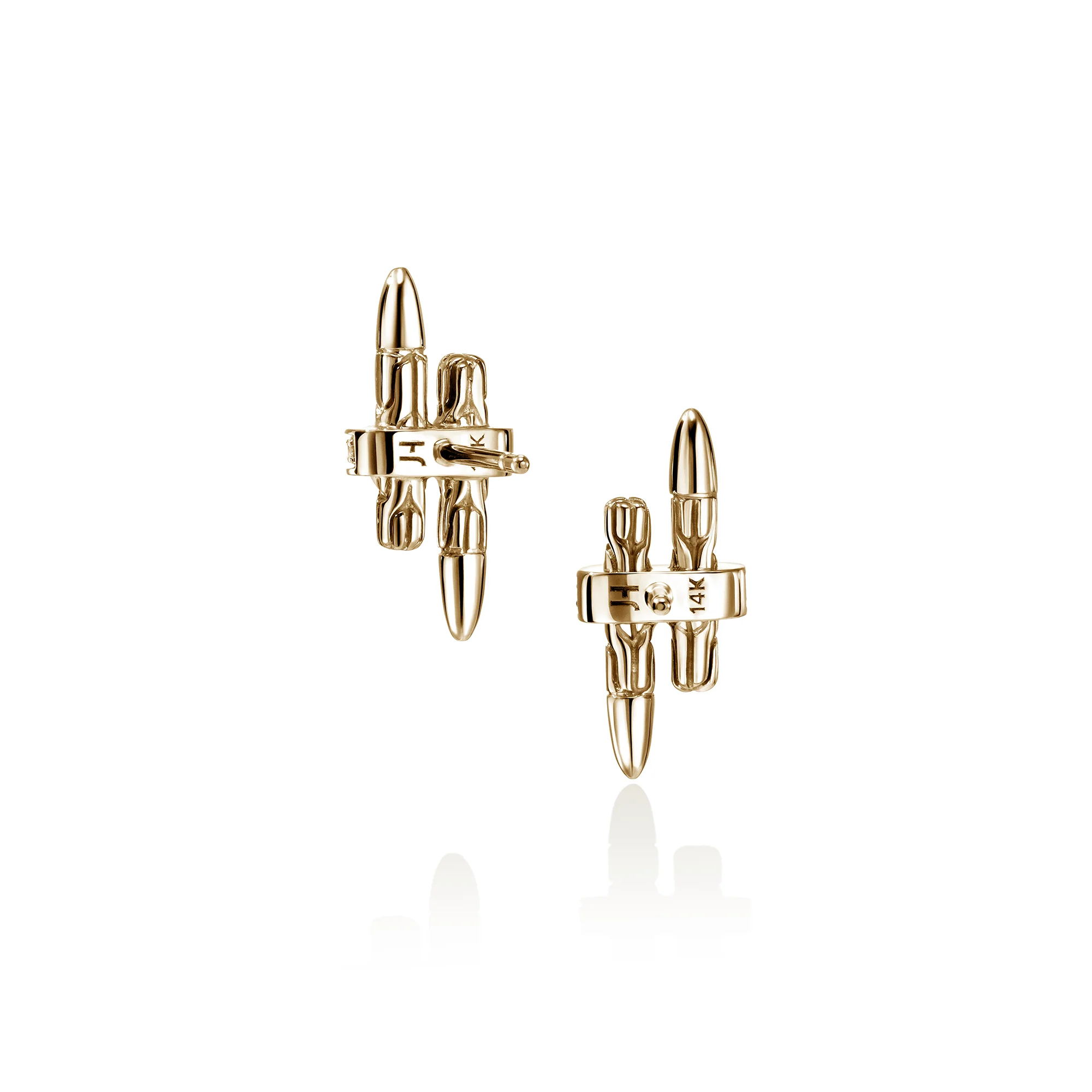 Spear Stud Earrings, Gold, Diamonds|EGGX989562DI - Image 3