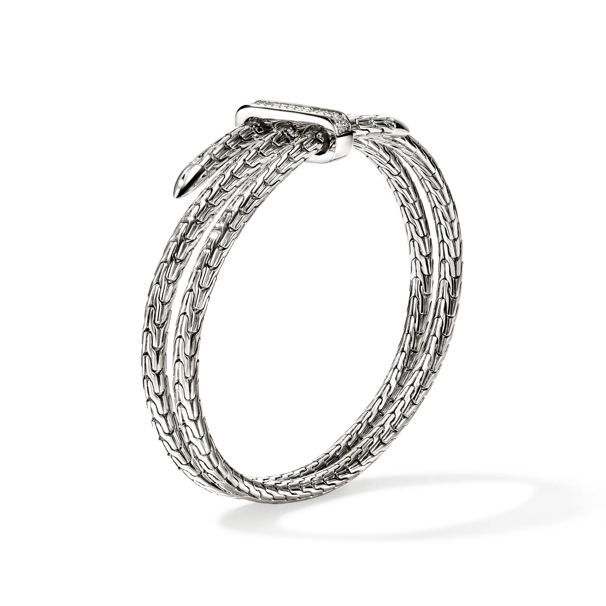 Spear Triple Flex Cuff, Sterling Silver, Diamonds, 4MM|CBP988392DI - Image 3