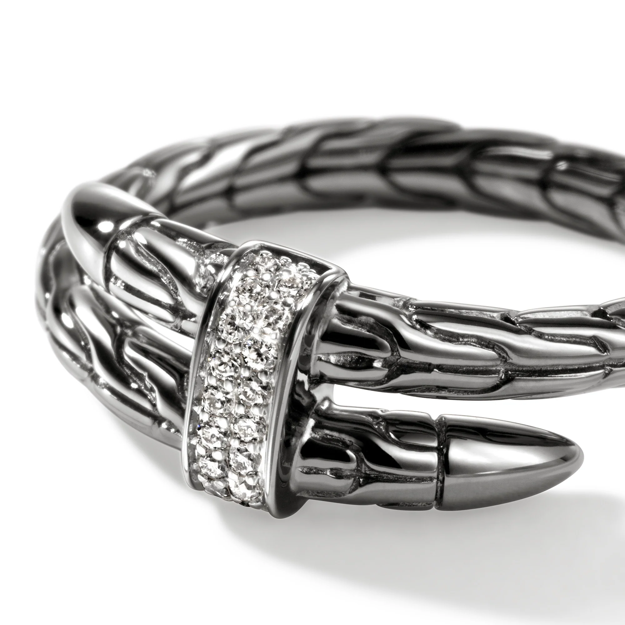 Spear Ring, Dark Silver, Diamonds|RBP986802BRDDI - Image 2