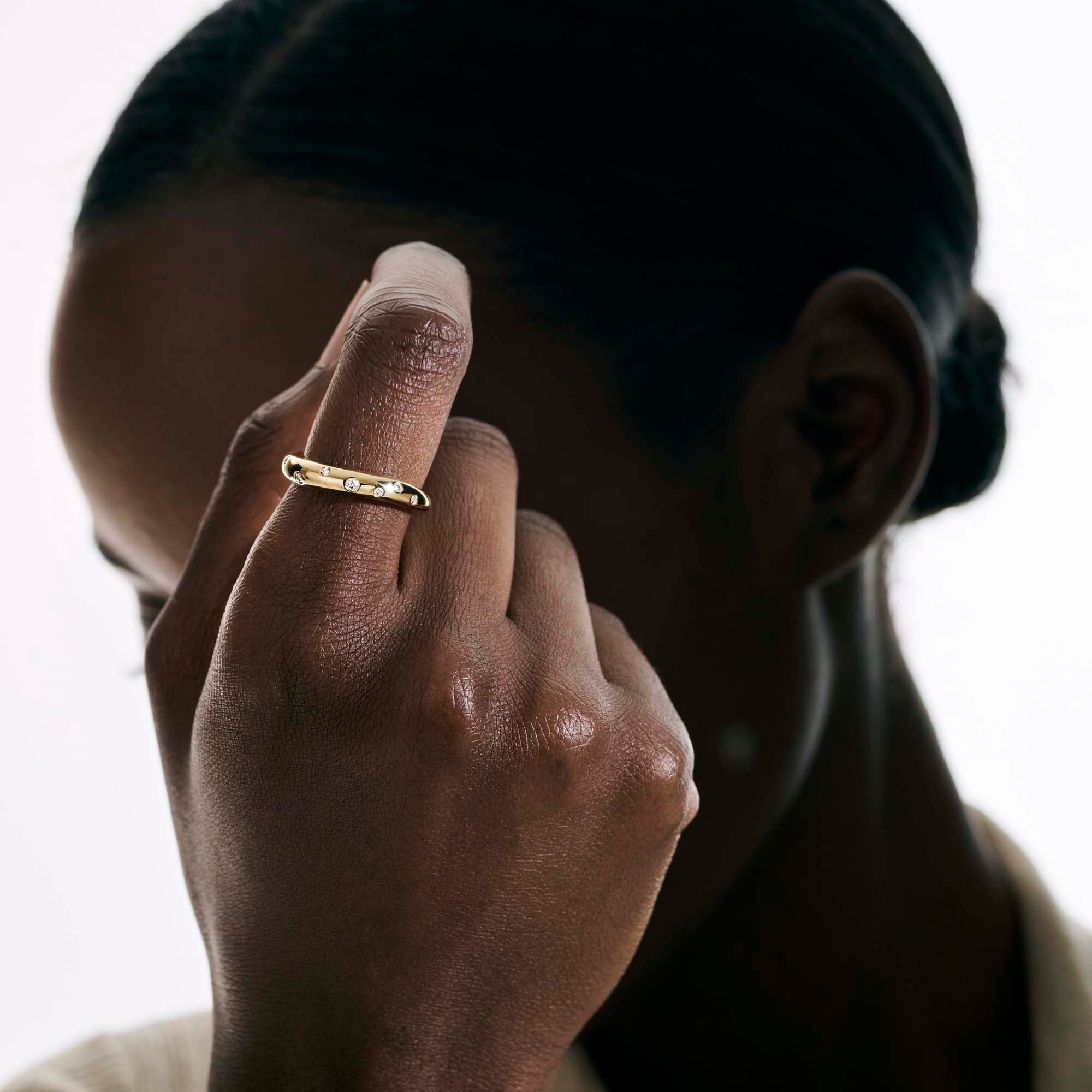 Surf Ring, Gold, Diamonds, Slim|RGGX9011182DI - Image 6