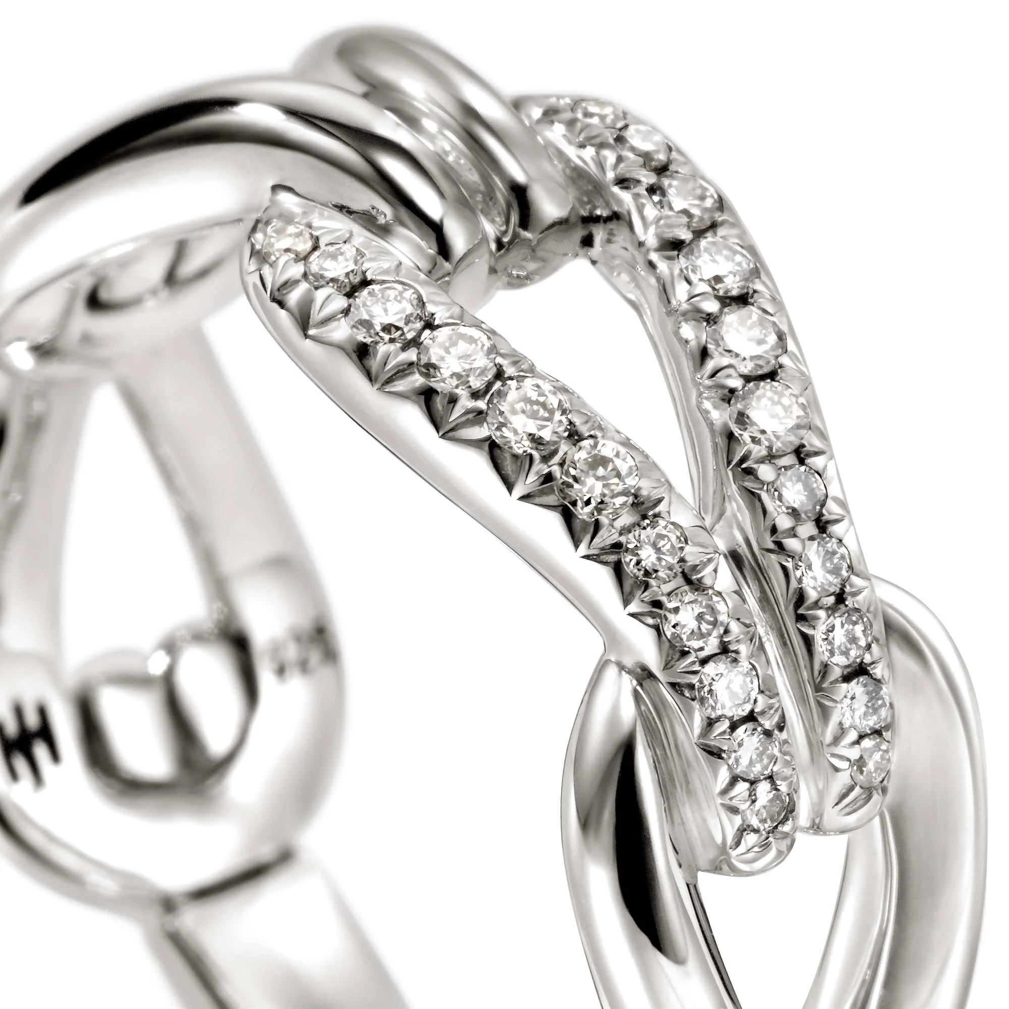Surf Link Ring, Silver, Diamonds, Wide|RBP9010772DI - Image 2