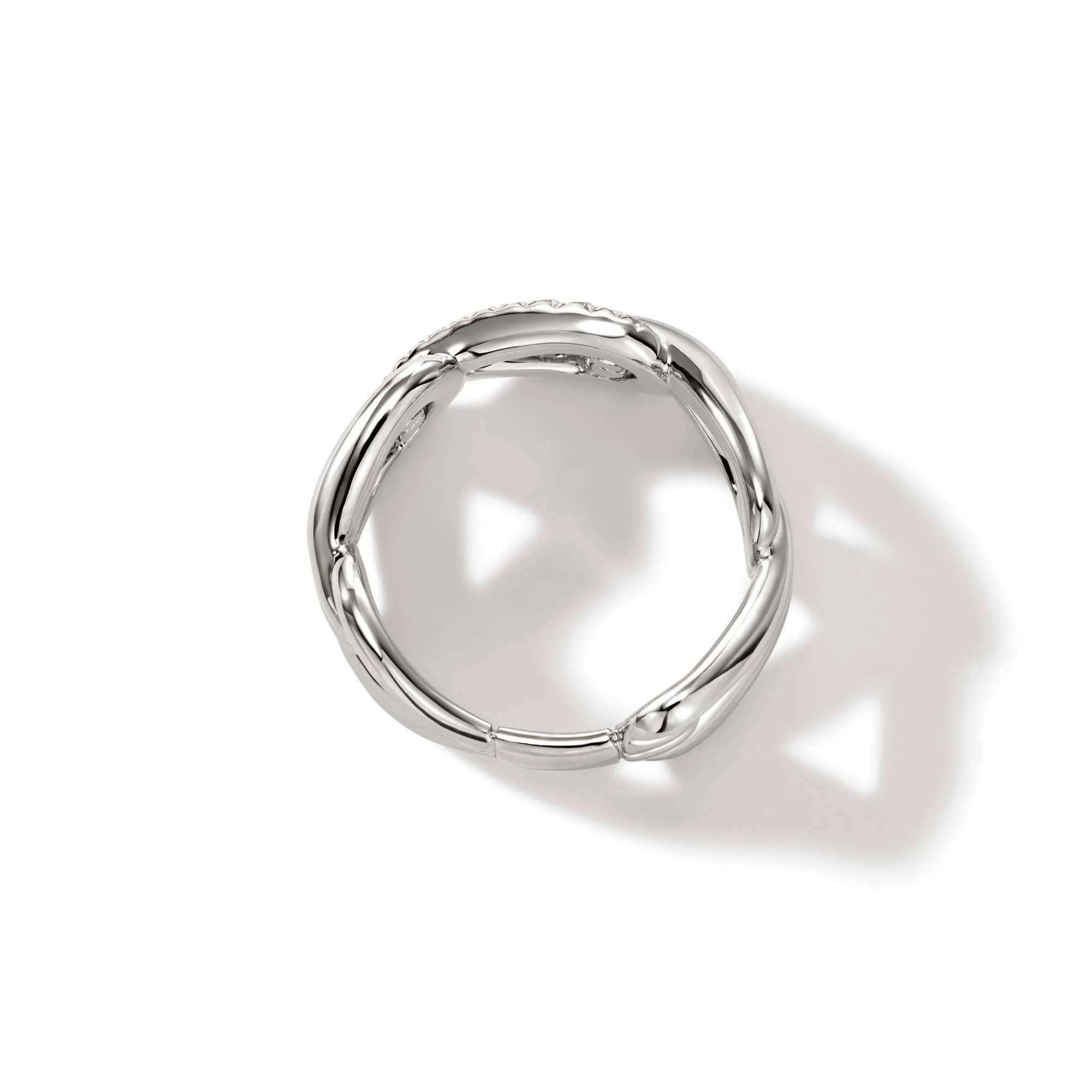 Surf Link Ring, Silver, Diamonds, Wide|RBP9010772DI - Image 4