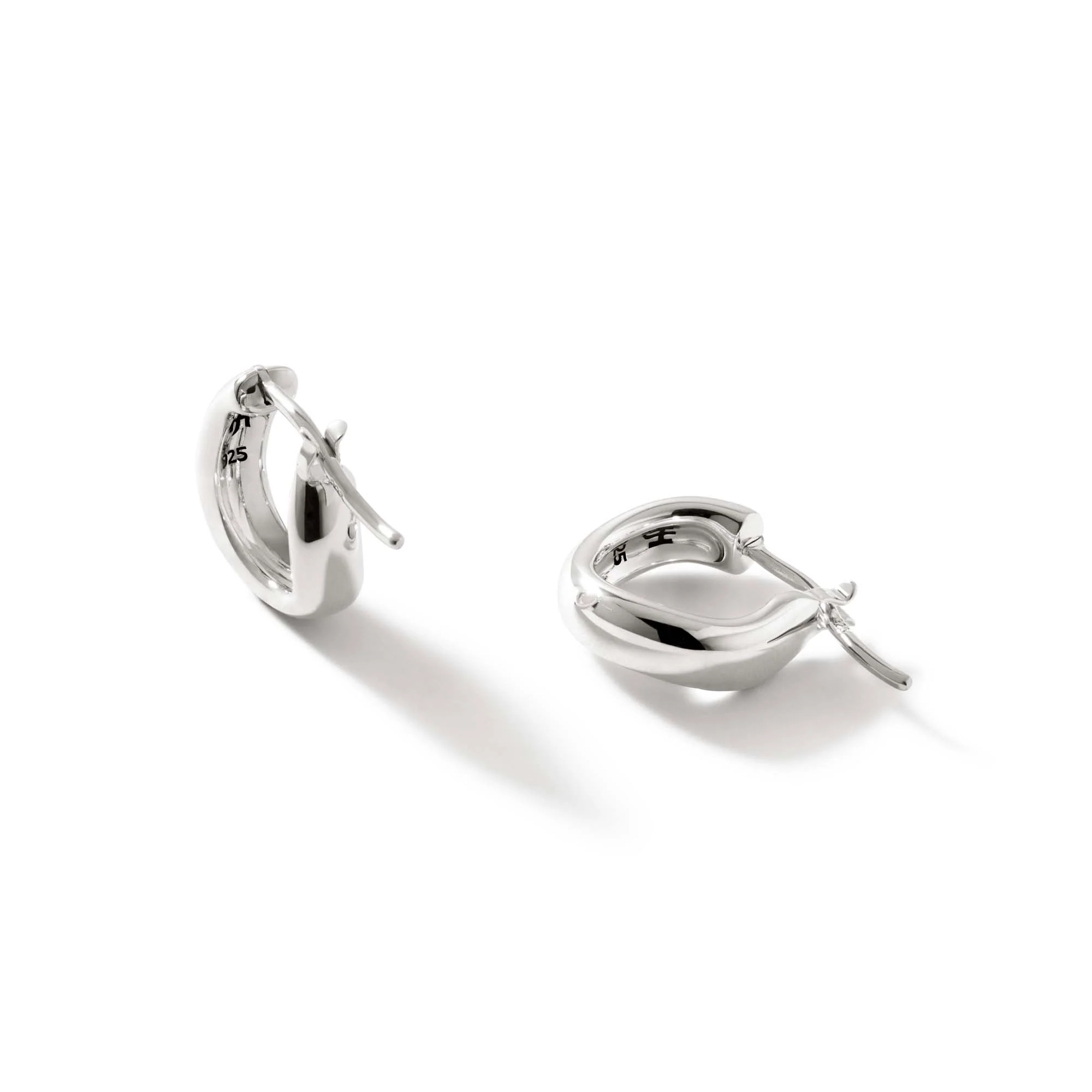 Surf Huggie Earrings, Sterling Silver, 12MM|EB901122 - Image 4