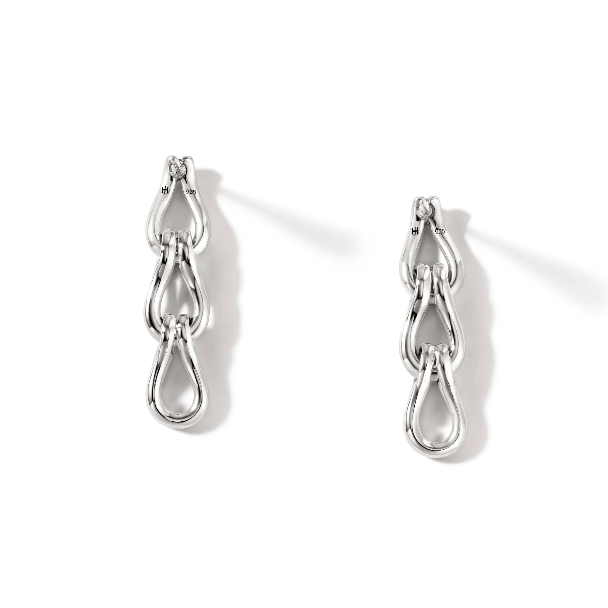Surf Link Earrings, Sterling Silver, Diamonds|EBP9011792DI - Image 4
