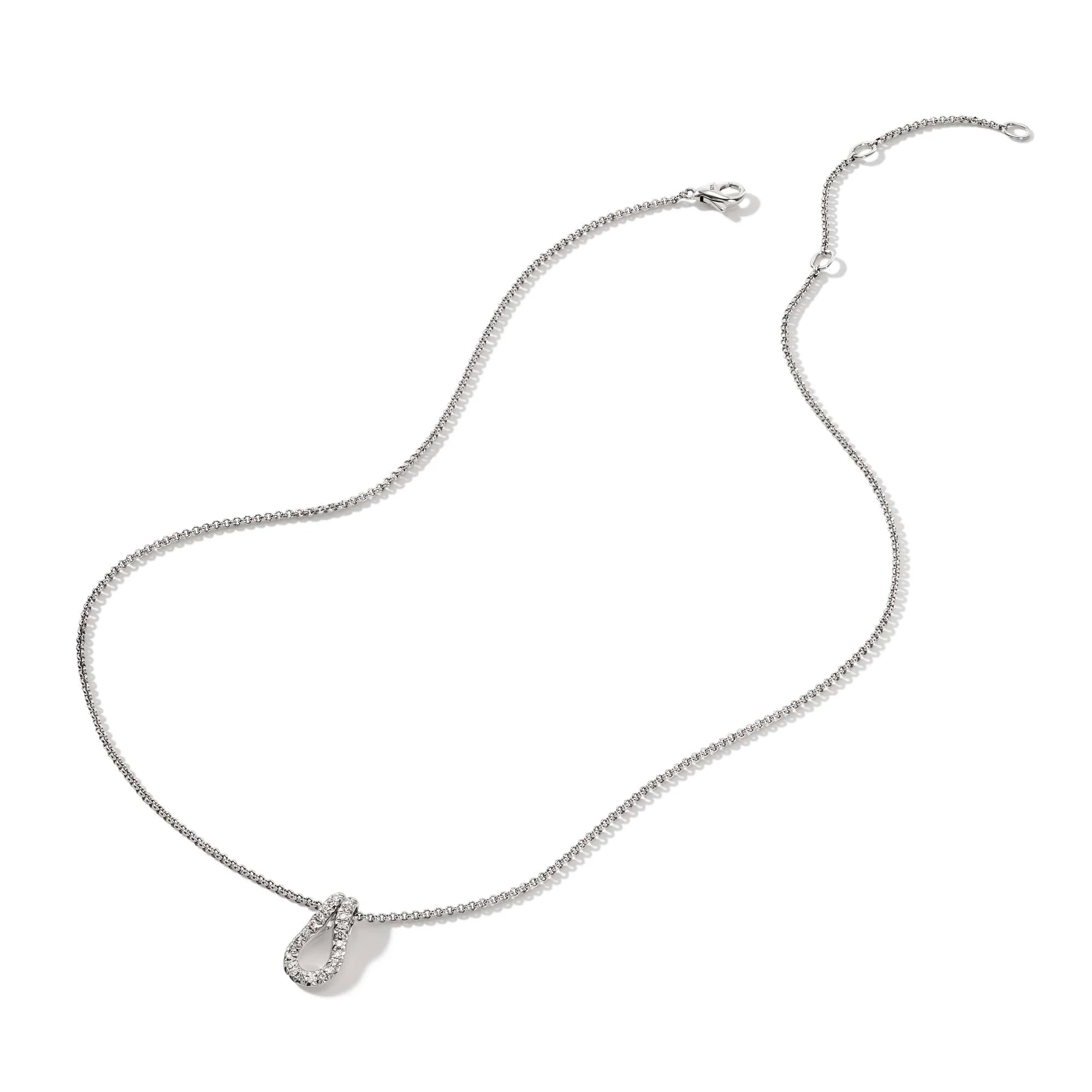 Surf Pendant Necklace, Silver, Diamonds|NBP9010742DI - Image 3
