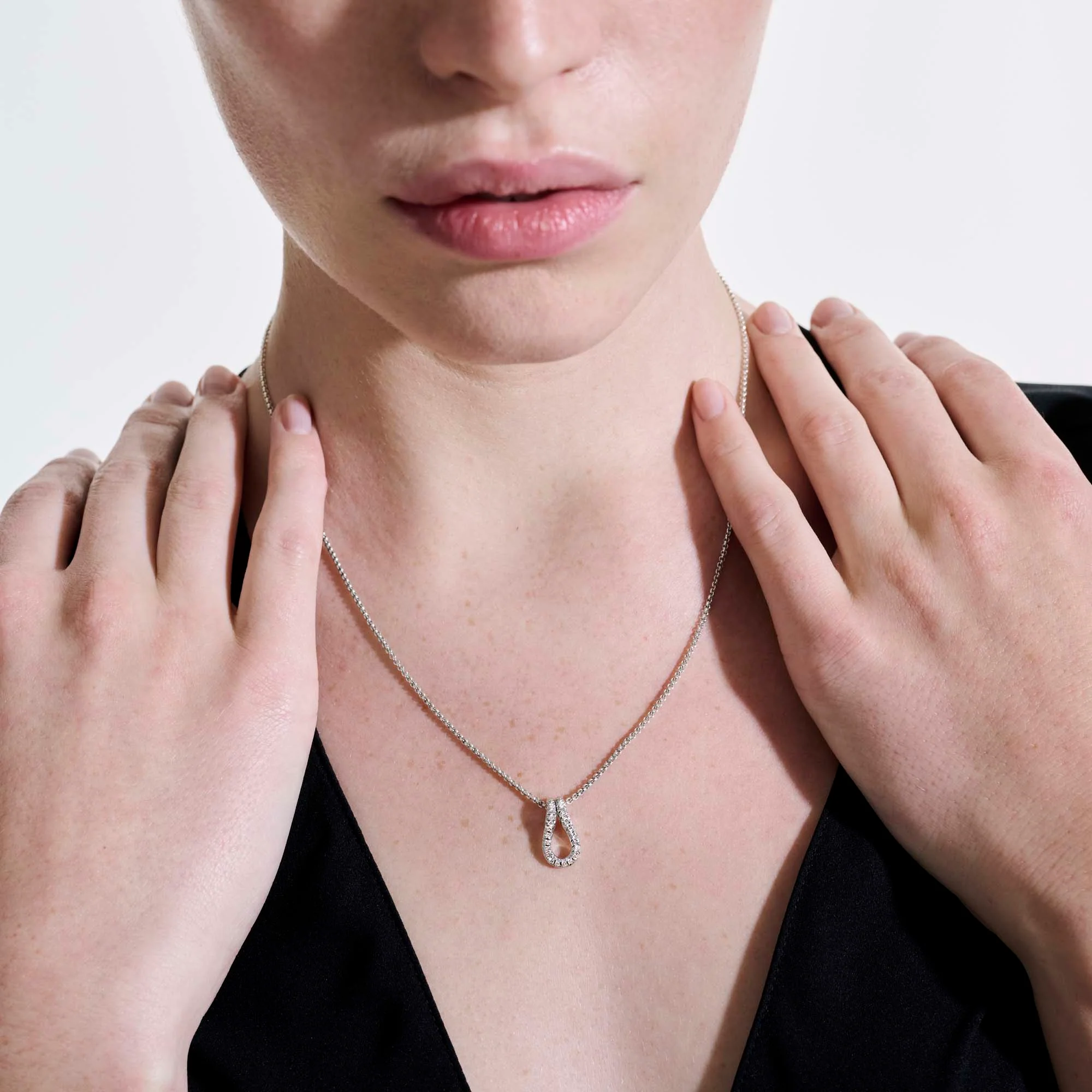 Surf Pendant Necklace, Silver, Diamonds|NBP9010742DI - Image 6