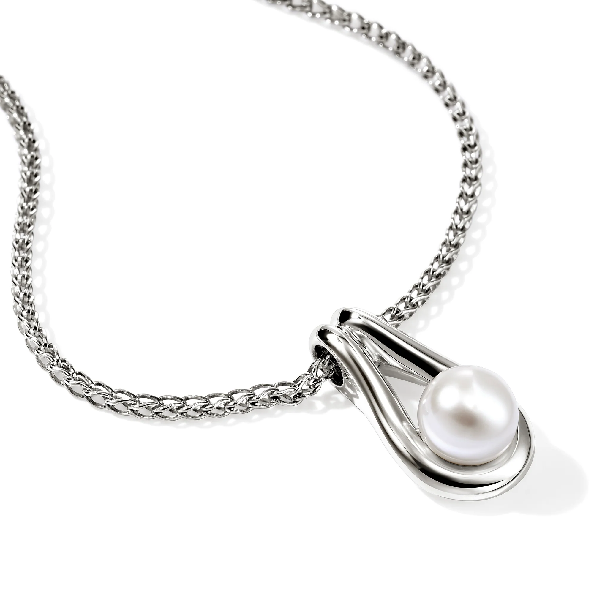 Surf Pendant Necklace, Sterling Silver, Pearl|NB895011 - Image 2