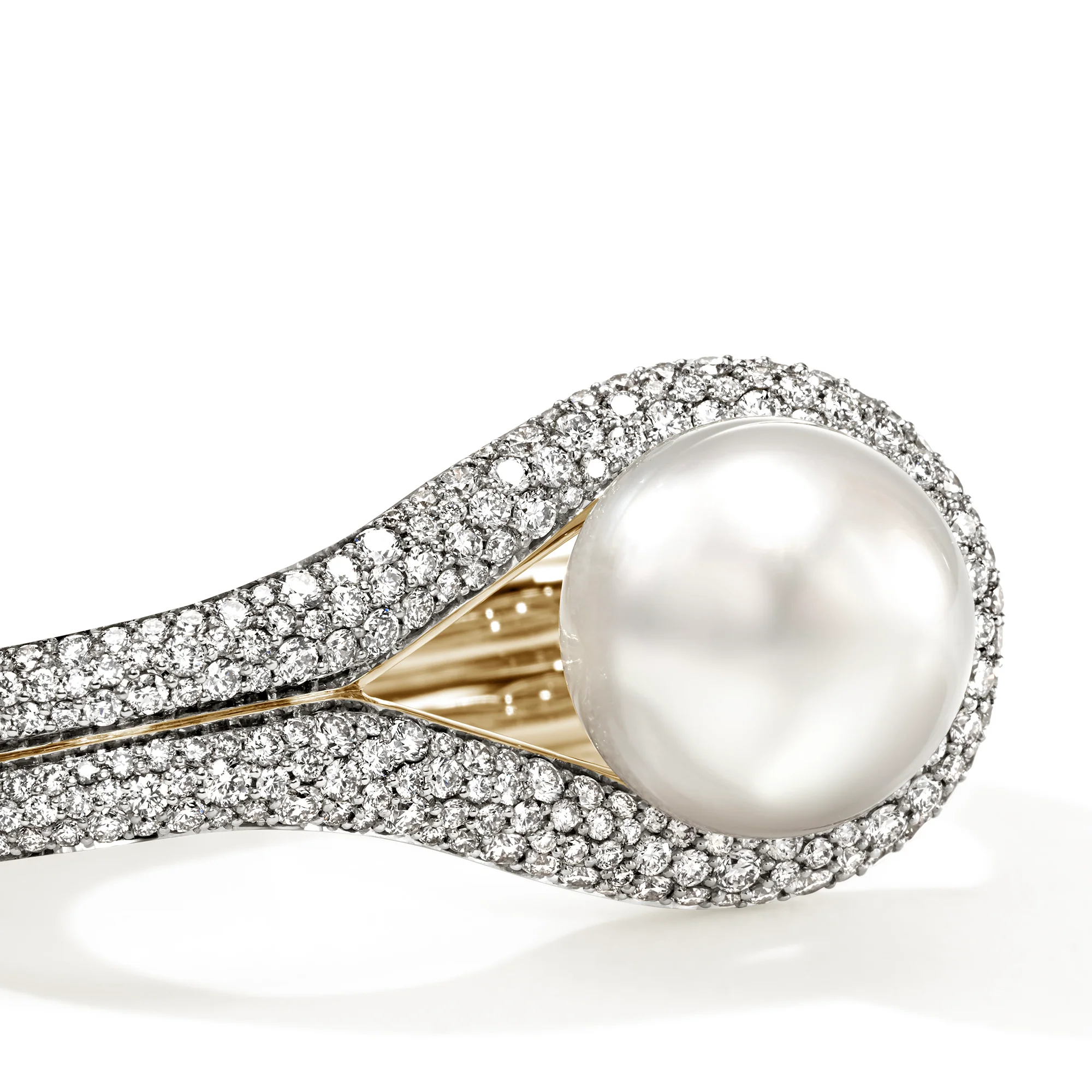 Surf Two Finger Ring, Gold, Diamonds, Pearl|RGGX895152DI - Image 2