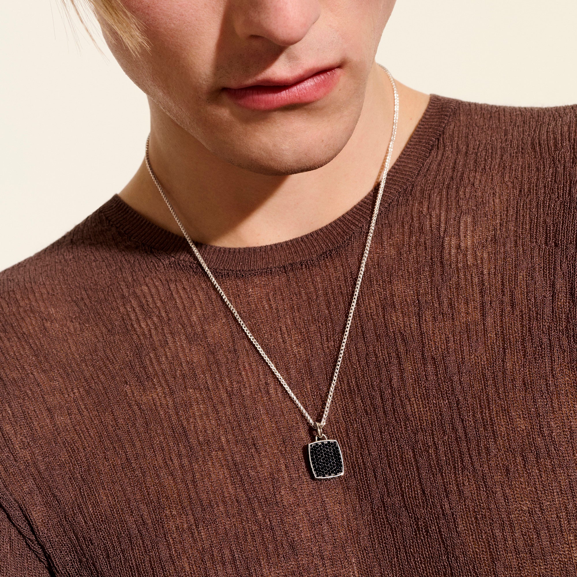 Tag Necklace, Sterling Silver, Gemstones|NMS9010804BLS - Image 5