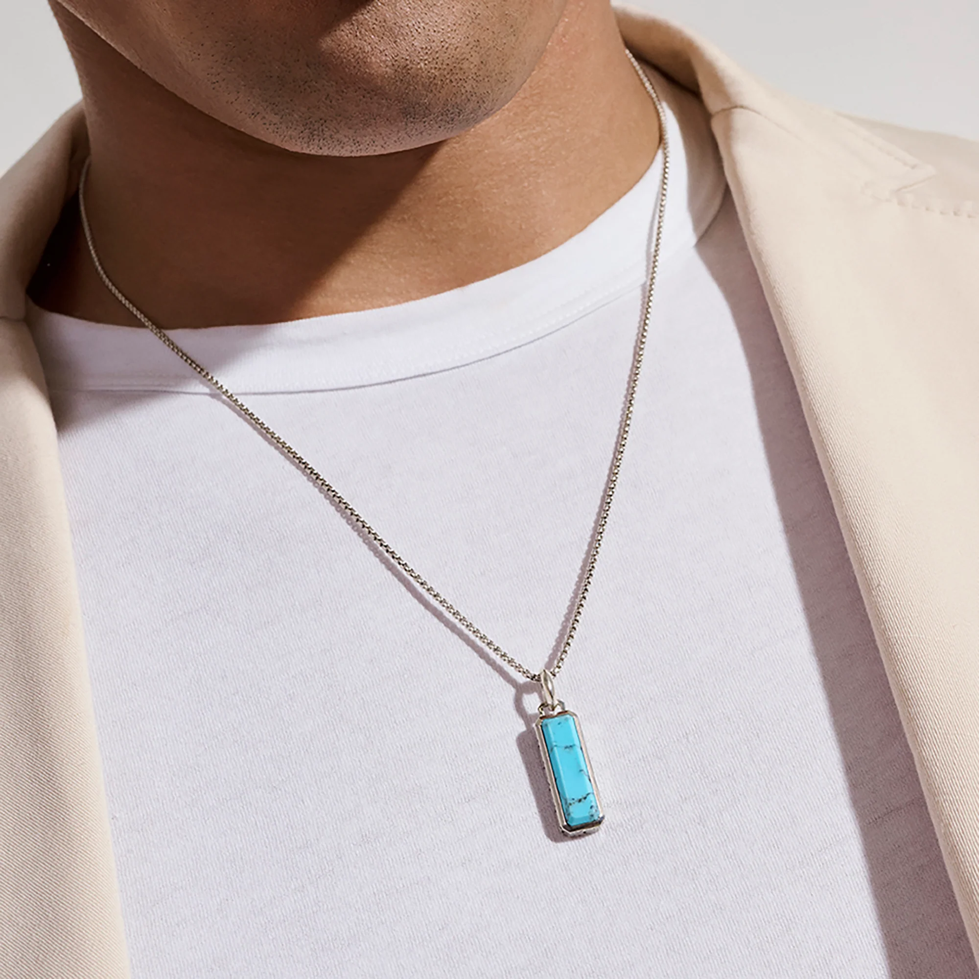Turquoise Talisman Necklace, Sterling Silver|NMS988001TQ - Image 4