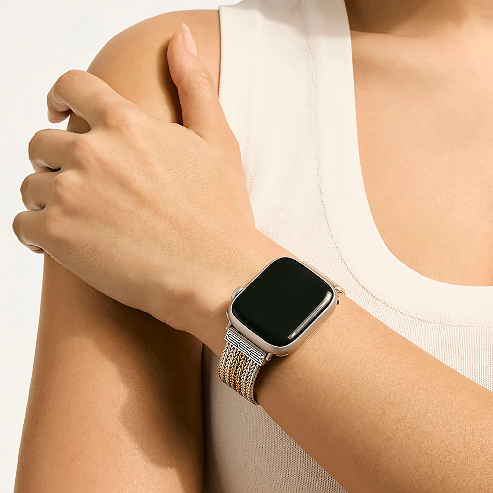 Smart Watch Strap, Gold, Sterling Silver, 18MM|WZZ986521 - Image 5